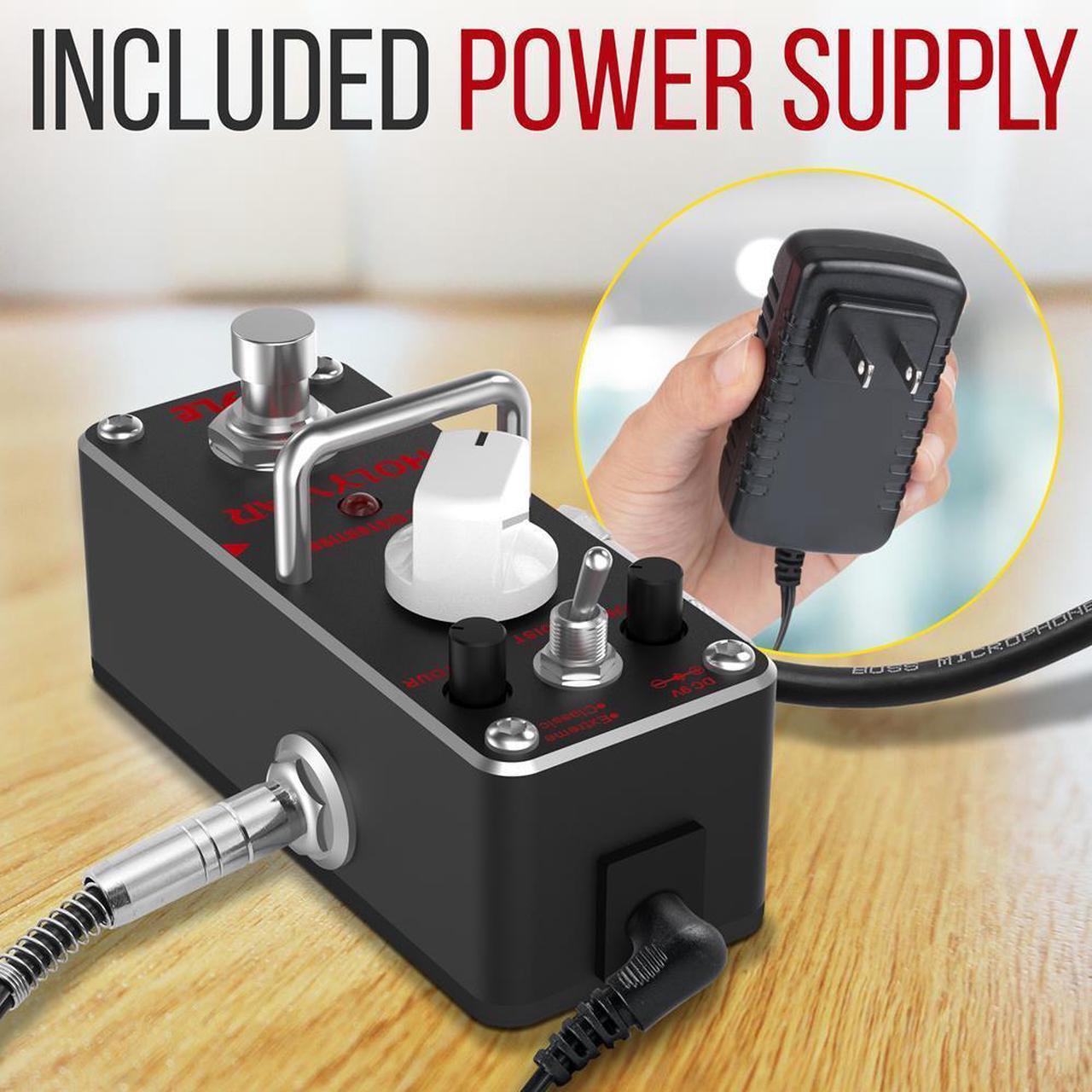 Alt view image 5 of 6 - Pyle Heavy Metal Guitar Distortion Pedal - 2 Modes (Extreme & Classic) with Tone & Volume Controls, LED Indicator