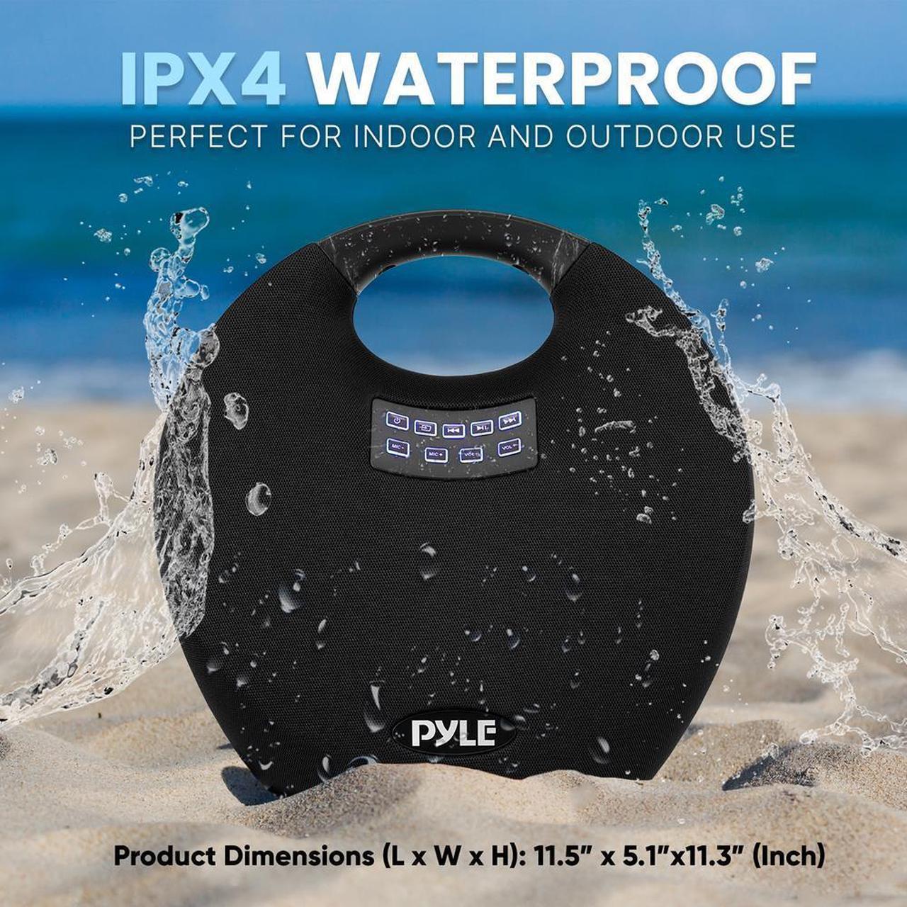 Alt view image 2 of 7 - Pyle 5.25 Portable Wireless BT Streaming Speaker - Portable Audio Speaker, with Built-in Rechargeable Battery, Waterproof, Wireless Microphone, Clear Sound Performance, TWS/MP3/USB (220 Watt MAX)