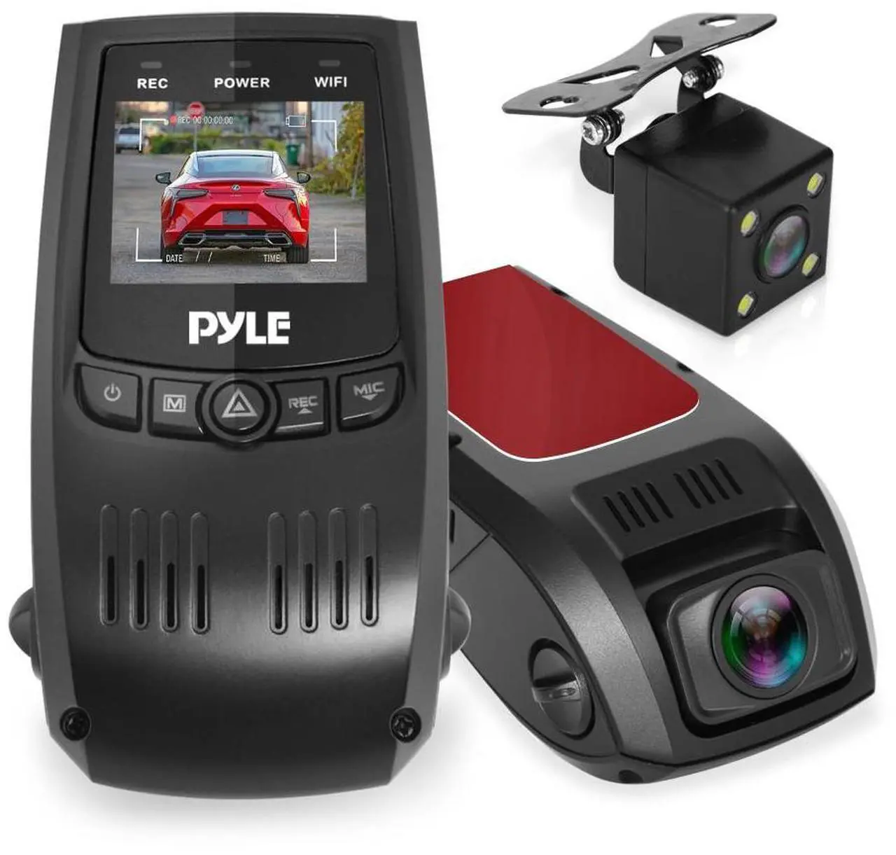 Main image of Pyle Dual Camera Car Dash Cam & Waterproof Backup Camera  1080p HD DVR Video Recorder with 1.5" Display & G-Sensor (PLDVRCAM74)