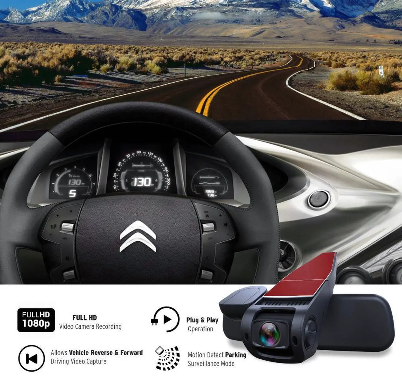 Alt view image 5 of 7 - Pyle Dual Camera Car Dash Cam & Waterproof Backup Camera  1080p HD DVR Video Recorder with 1.5" Display & G-Sensor (PLDVRCAM74)
