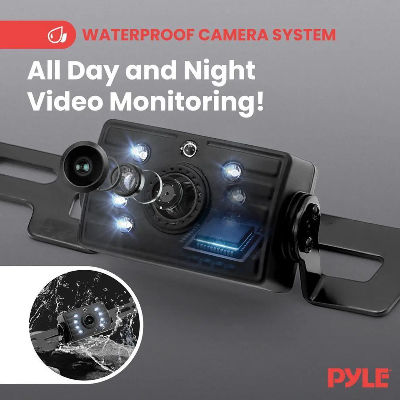 Alt view image 3 of 7 - Pyle 7 1080p HD Digital Wireless Backup Camera System  Waterproof License Plate Rearview Cam with Night Vision & IPS Monitor for RV, Truck, Bus, or Trailer (PLCMRV77WP)