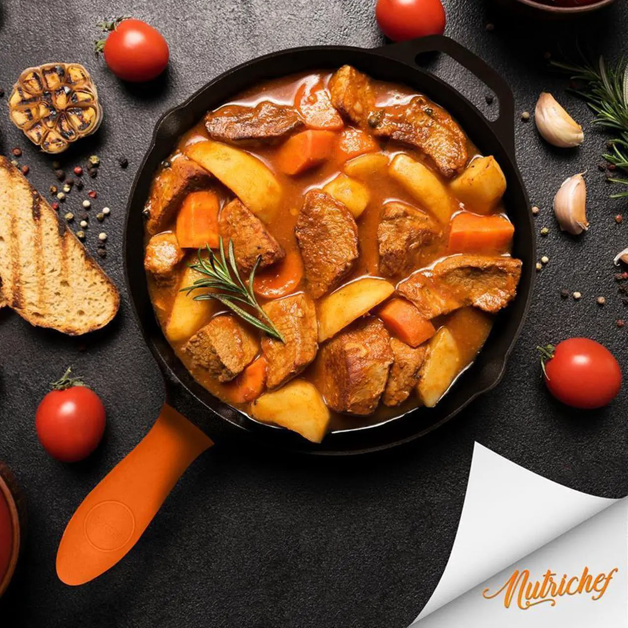 NutriChef Pre-Seasoned Cast Iron Skillet Set - Thumbnail 4