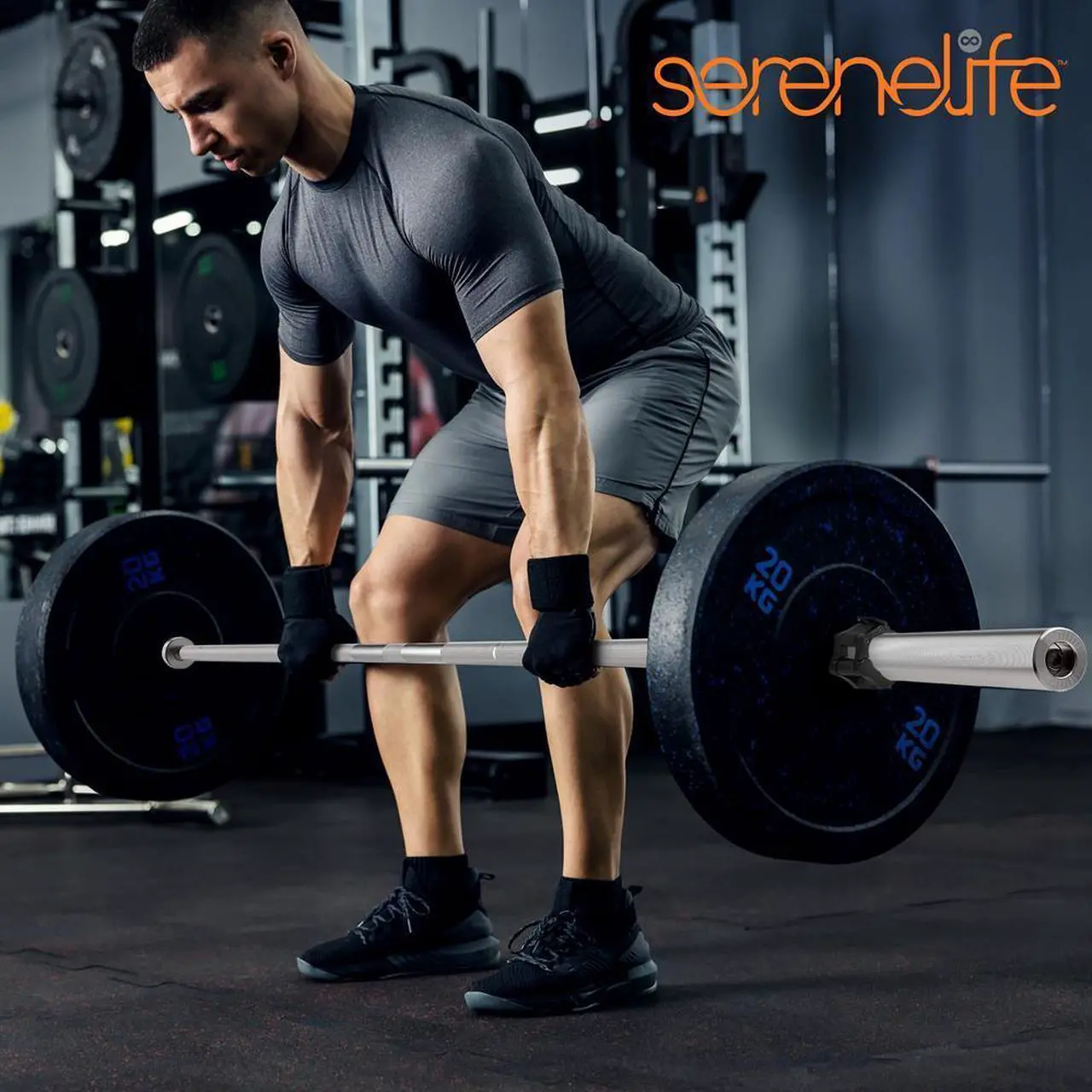 SereneLife Olympic Barbell - Thumbnail 4