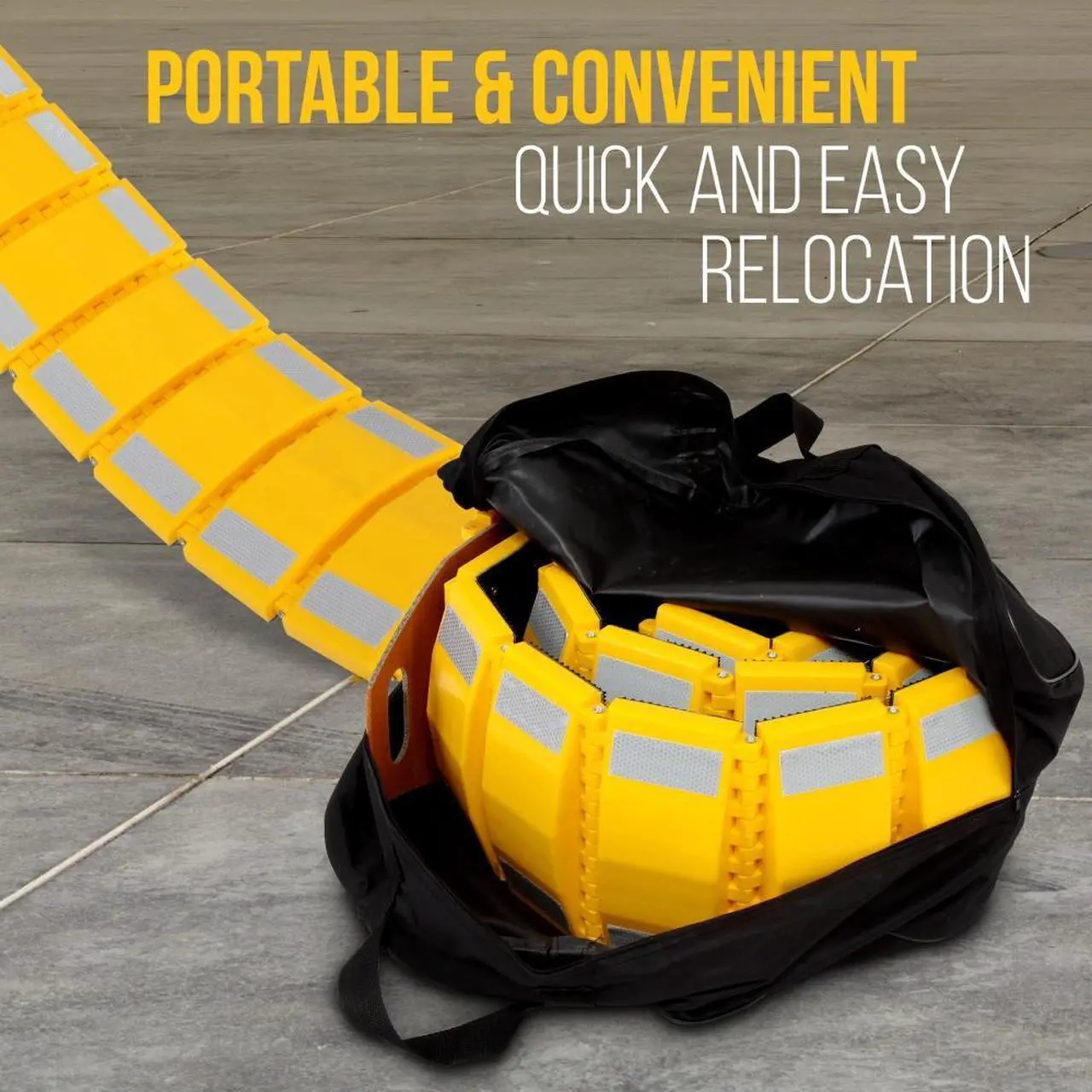 Alt view image 2 of 7 - Pyle Portable Speed Bump Traffic Guard for Car, Truck & Bus, 9.8 ft. Length - PSPD16