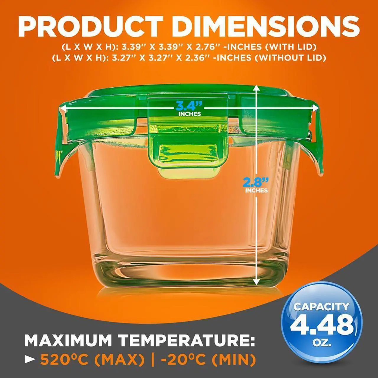 NutriChef Glass Meal-Prep Containers - Thumbnail 3