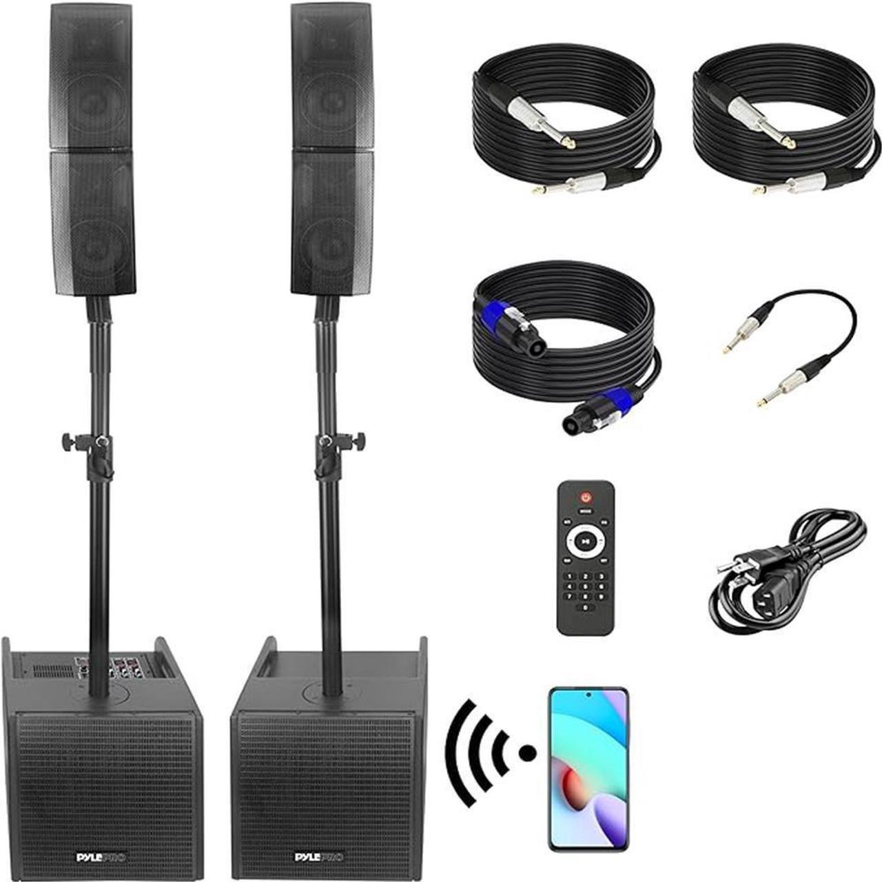 Main image of Pyle Wireless Bluetooth Streaming Active PA Speaker System with 2x12" Subwoofers, 4x4 Woofers, 4x1" Tweeters, EQ, and Remote Control - PS1224ACT