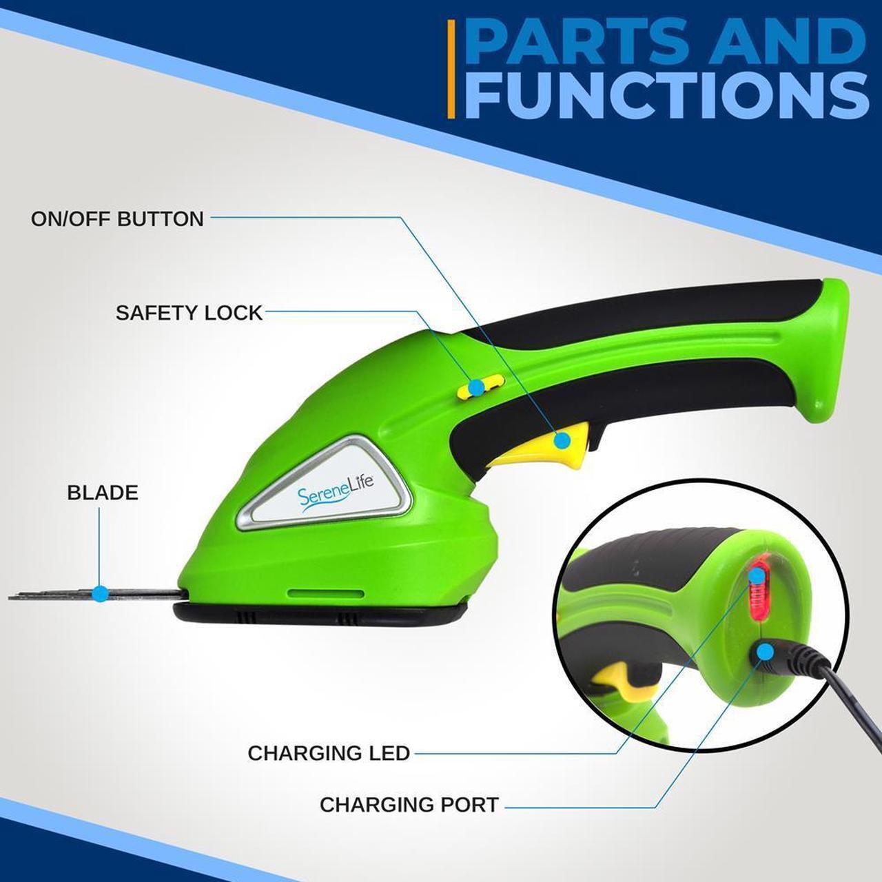 Alt view image 4 of 7 - Pyle 2-in-1 Cordless Grass Cutter and Hedge Trimmer, Rechargeable Battery, Easy-to-Use 'Glide-Cut' Technology, Lightweight, Perfect for Lawns and Gardens - PSLHTM25