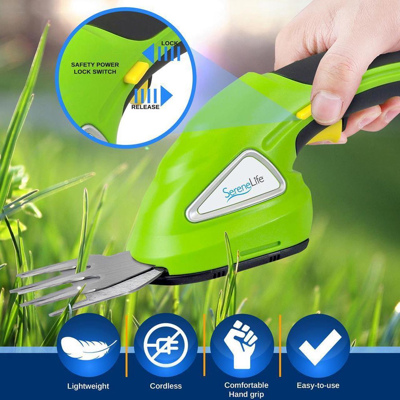 Alt view image 6 of 7 - Pyle 2-in-1 Cordless Grass Cutter and Hedge Trimmer, Rechargeable Battery, Easy-to-Use 'Glide-Cut' Technology, Lightweight, Perfect for Lawns and Gardens - PSLHTM25
