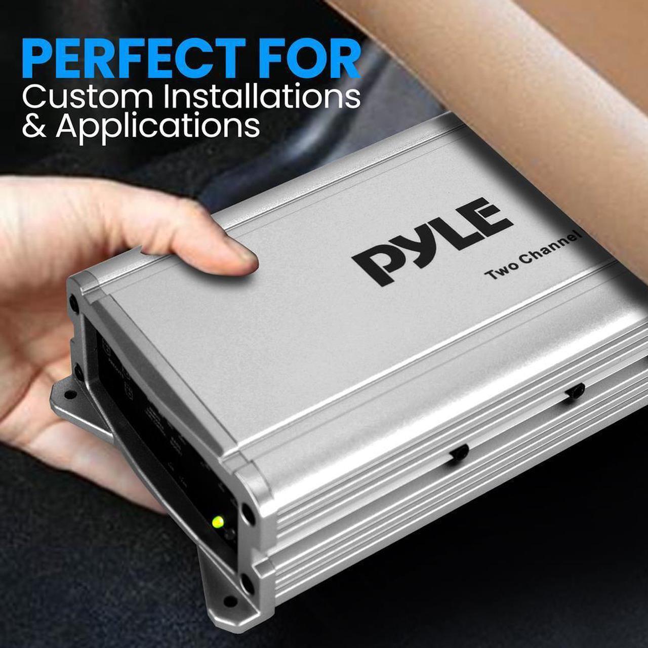 Alt view image 4 of 7 - Pyle 2-Channel Weather-Resistant Audio Amplifier System, Class D Compact Design, 1000W Max Power, Perfect for Car, ATV, Marine & More - PLMRC300X2