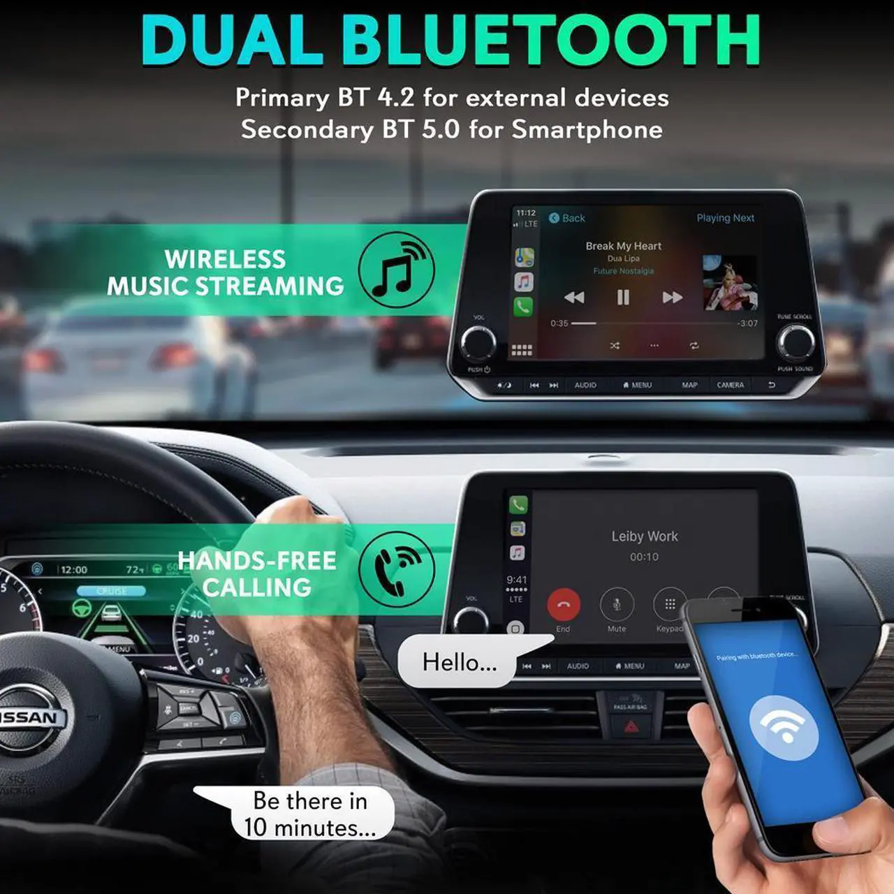 Alt view image 3 of 7 - Pyle Wireless Carplay & Android System iA Box - 4GB RAM, 64GB ROM, Dual-Band WiFi, 4K Full HD, Screen Mirroring, Android App Support - PAS22BK