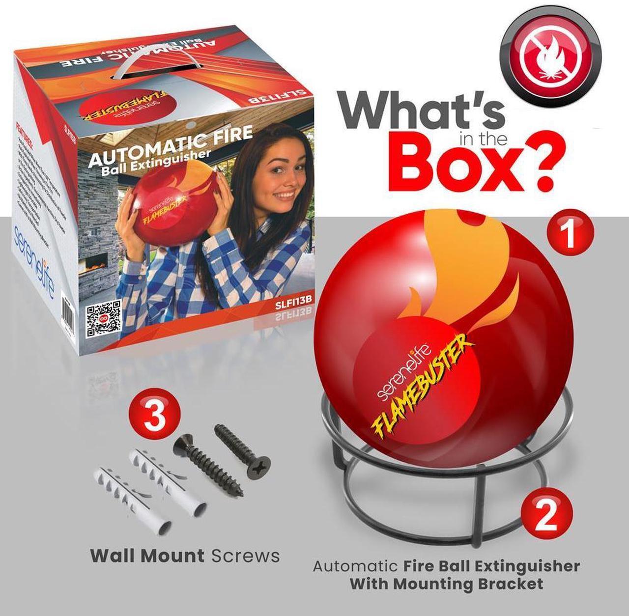 Alt view image 7 of 7 - SereneLife Automatic Fire Ball Extinguisher with Mounting Bracket - ABC Fire Extinguisher, Fire Suppression Device, Fire Safety