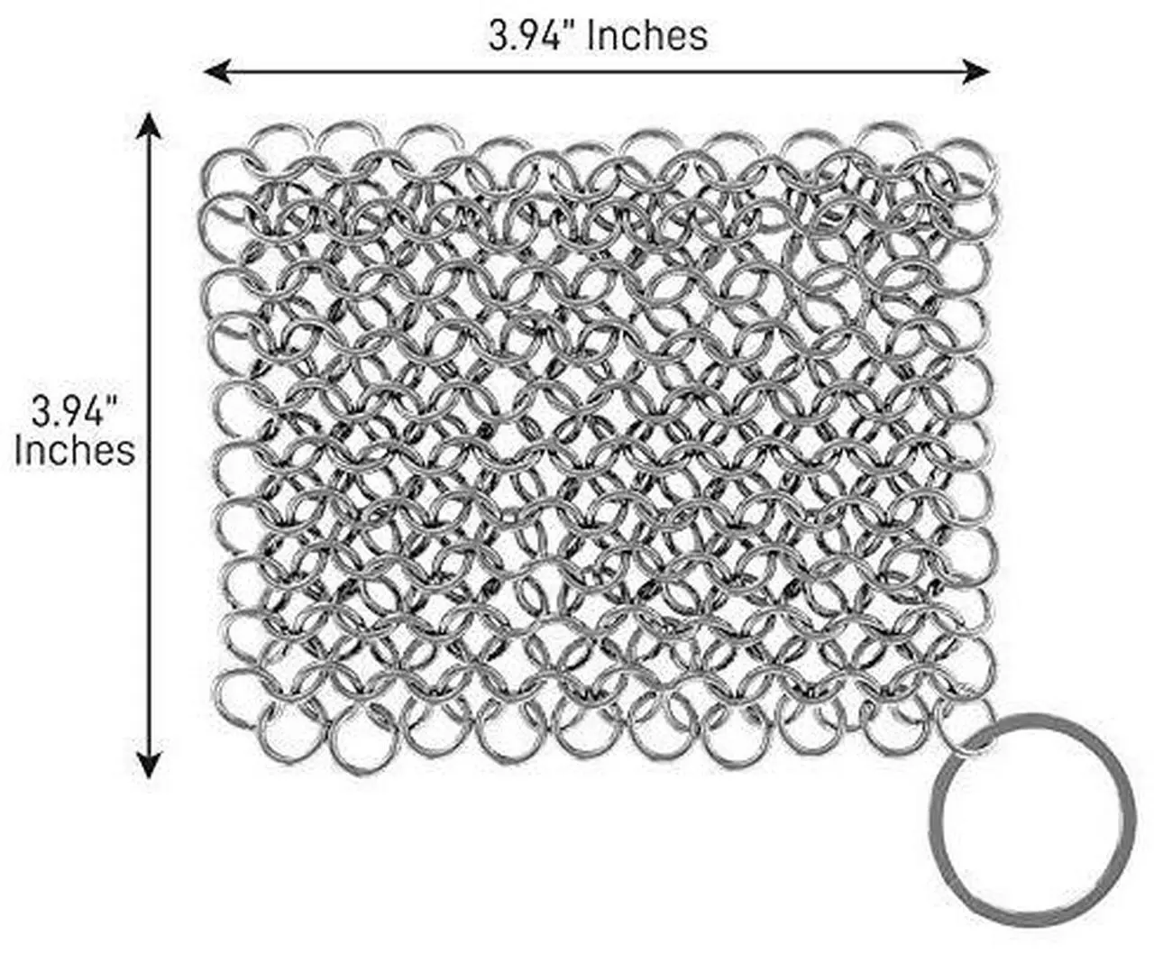 Alt view image 3 of 6 - NutriChef Stainless Steel Cast Iron Cleaner - 3.94"x3.94" Rustproof Dishwasher Safe Chainmail Metal Scraper Cleaning Tool for Preseasoned Pans, Pot, Dutch Oven, Skillet, Wok, Waffle Iron