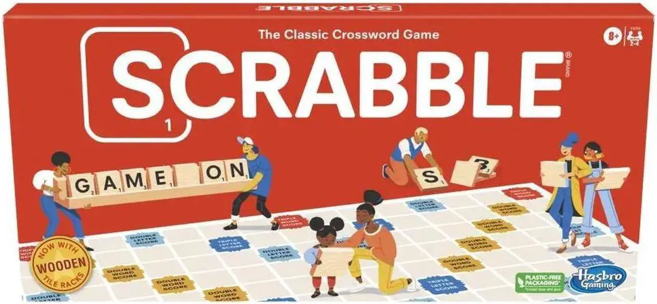 Alt view image 8 of 8 - F4204 Scrabble Board Game, Classic Word Game for Kids Ages 8 and Up, Fun Family Game for 2-4 Players, The Classic Crossword Game Hasbro
