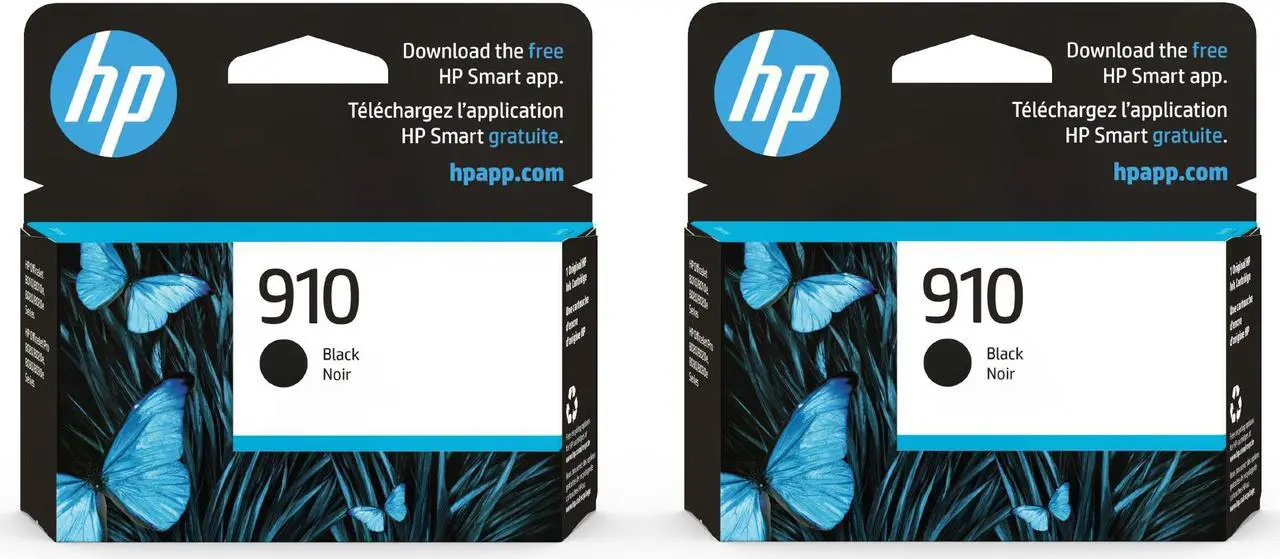 Main image of HP 910 Black Ink Cartridge (2-pack) | Works with OfficeJet 8010, 8020 Series, OfficeJet Pro 8020, 8030 Series