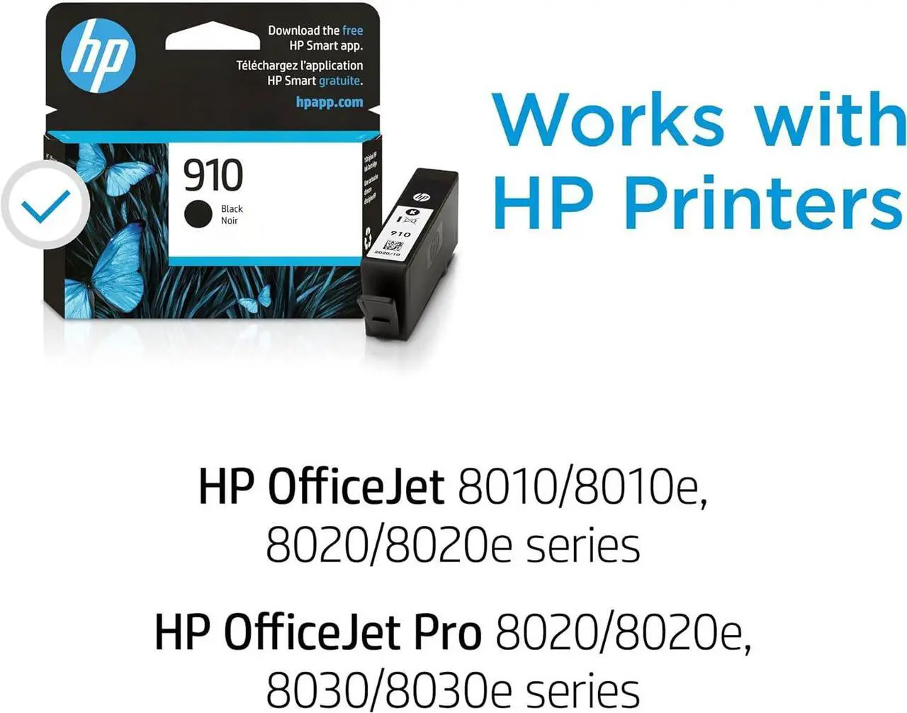 Alt view image 2 of 7 - HP 910 Black Ink Cartridge (2-pack) | Works with OfficeJet 8010, 8020 Series, OfficeJet Pro 8020, 8030 Series
