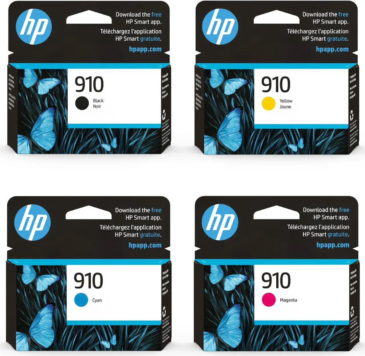 Main image of HP 910 Cyan, Magenta, Yellow, Black Ink Cartridges (4-pack) | Works with OfficeJet 8010, 8020 Series, OfficeJet Pro 8020, 8030 Series