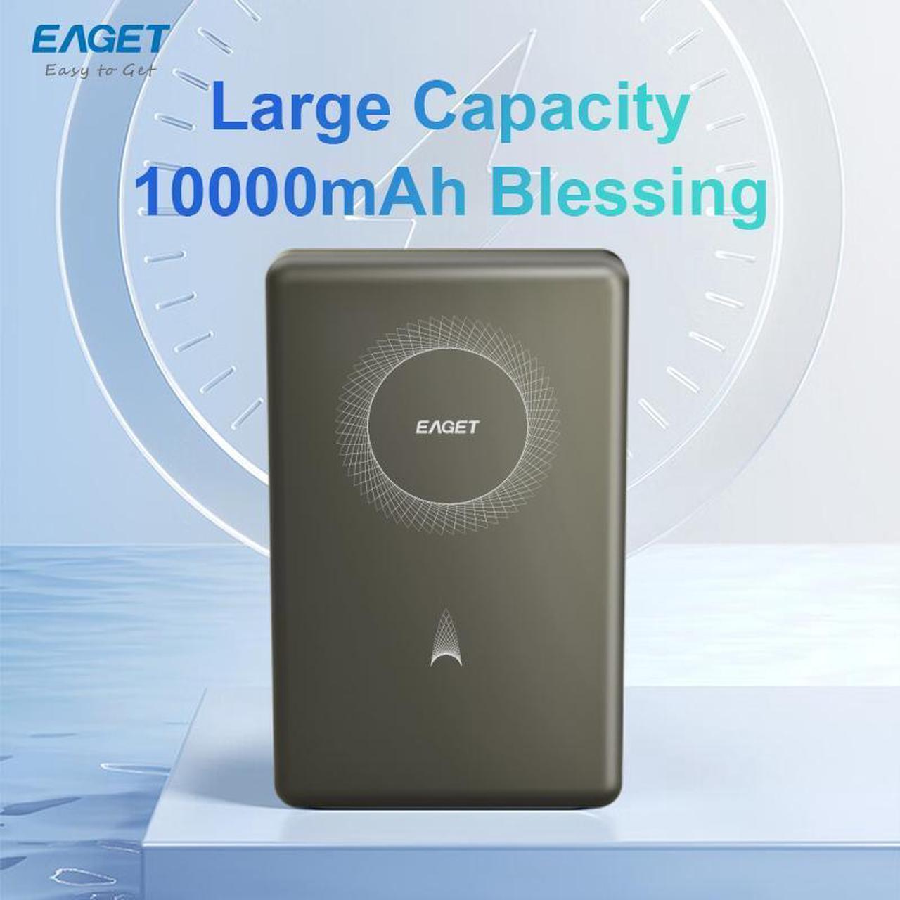 Alt view image 4 of 7 - EAGET Power Bank,Ultra-Slim 10,000mAh Magnetic Wireless Portable Charger, 22.5W Fast Charging Battery Pack with USB-C Cable Designed for iPhone 16 Pro Max/16 Pro/16/15/14/13/12