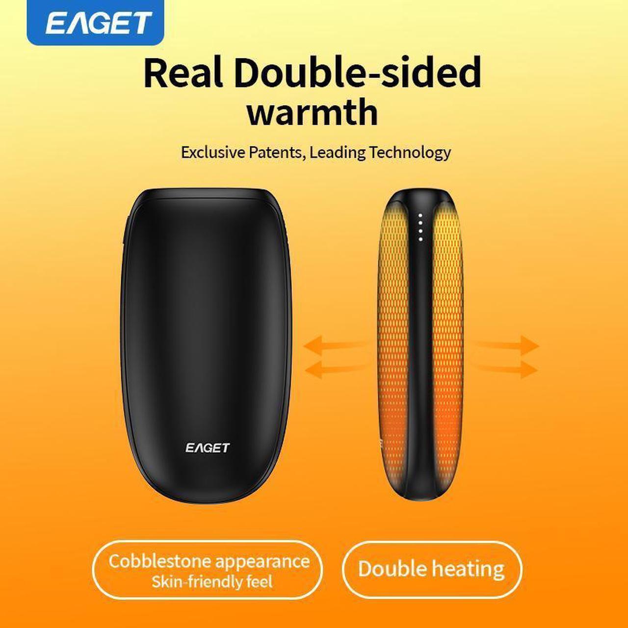 Alt view image 5 of 7 - EAGET EP03 Hand Warmers Rechargeable, 5000mAh Electric Hand Warmer Dual-Sided Heating 14Hrs Warmth 3 Heating Level USB-C Portable Pocket Heater for Raynauds, Hunting, Golf, Camping