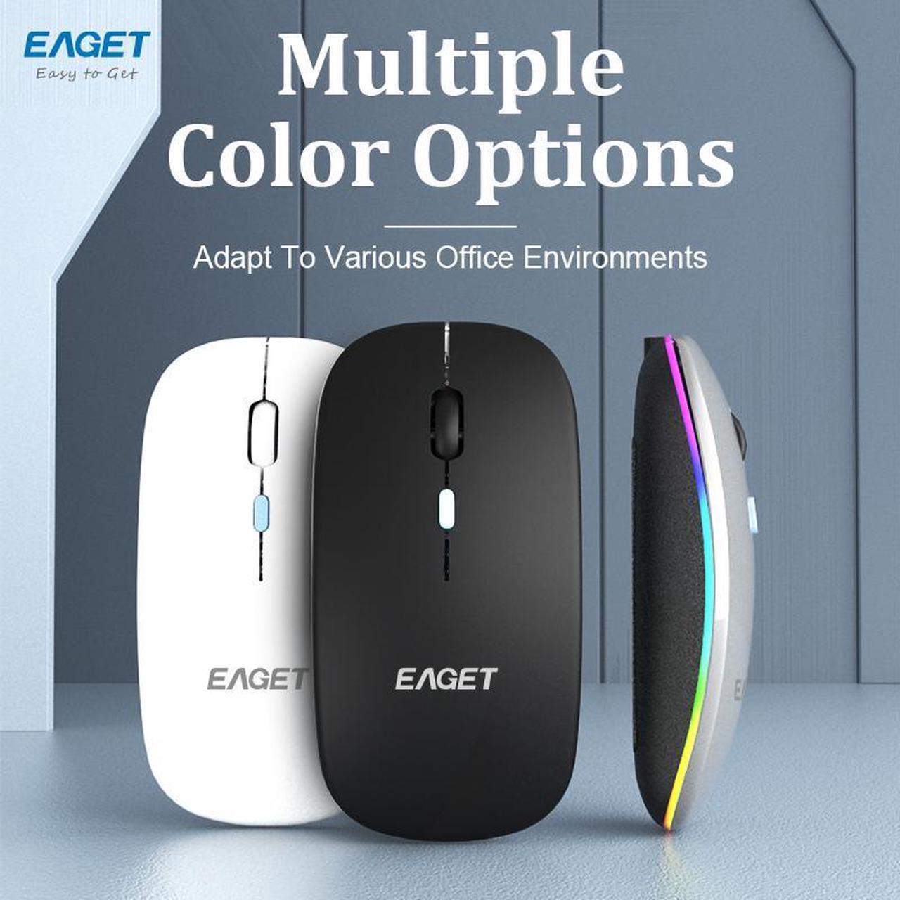 Alt view image 7 of 7 - EAGET Wireless Bluetooth Mouse, Dual Mode Connectivity (Bluetooth 5.0 & 2.4G USB) Computer Mouse, Sleek, Portable, Compact Design in 6 Colors for iPad, Laptop & PC Use (Gold)