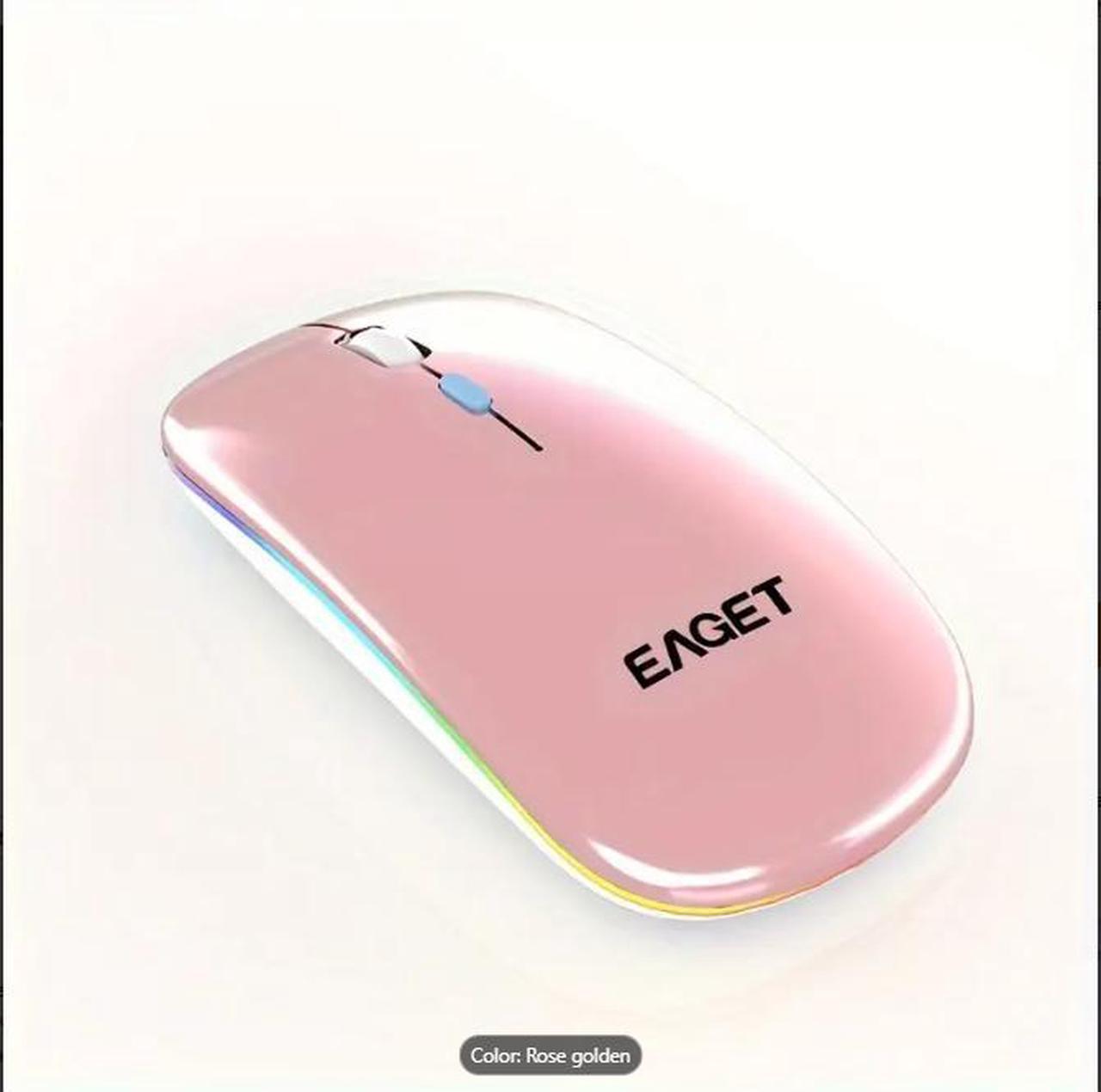 Main image of EAGET Wireless Bluetooth Mouse, Dual Mode Connectivity (Bluetooth 5.0 & 2.4G USB) Computer Mouse, Sleek, Portable, Compact Design in 6 Colors for iPad, Laptop & PC Use (Pink)