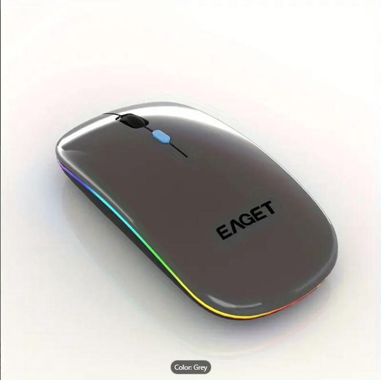Main image of EAGET Wireless Bluetooth Mouse, Dual Mode Connectivity (Bluetooth 5.0 & 2.4G USB) Computer Mouse, Sleek, Portable, Compact Design in 6 Colors for iPad, Laptop & PC Use ( Grey)