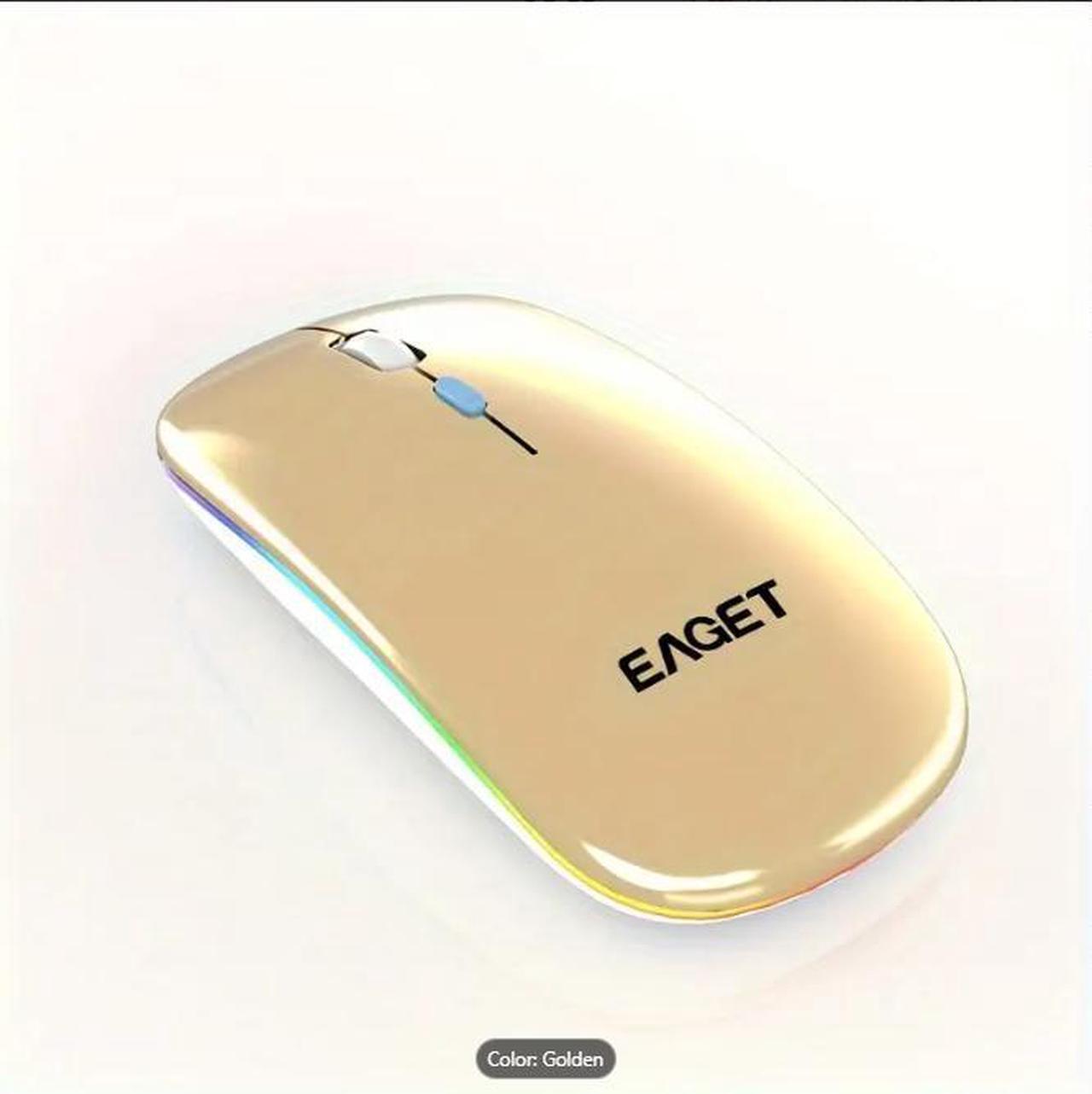 Main image of EAGET Wireless Bluetooth Mouse, Dual Mode Connectivity (Bluetooth 5.0 & 2.4G USB) Computer Mouse, Sleek, Portable, Compact Design in 6 Colors for iPad, Laptop & PC Use (Gold)