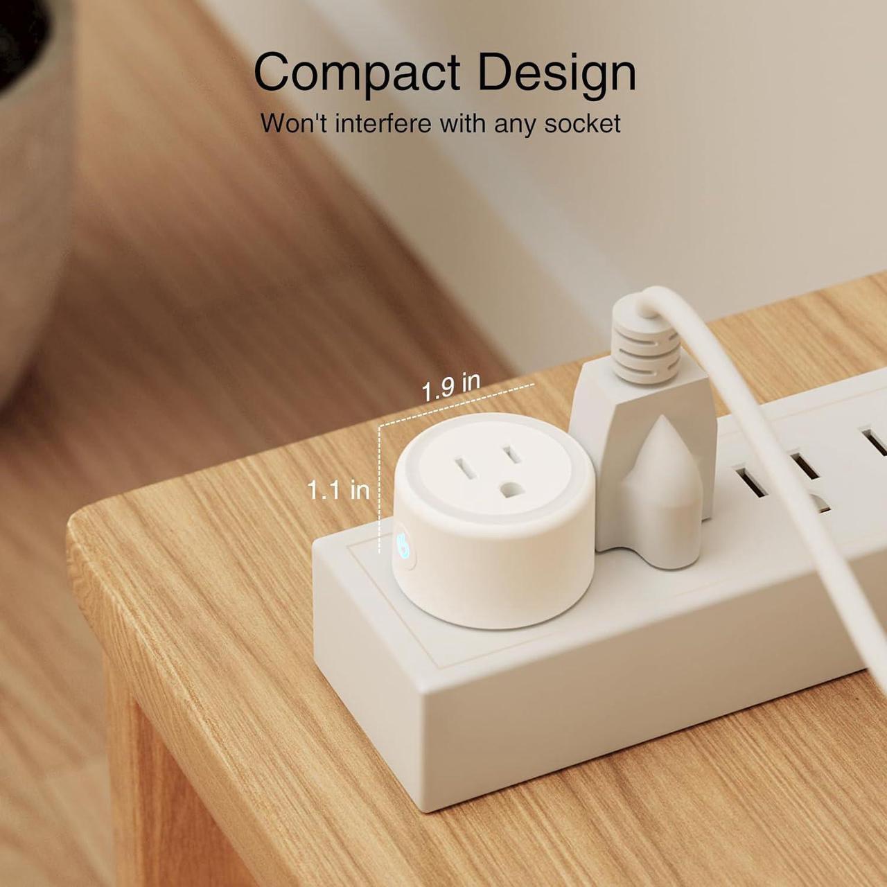 Alt view image 6 of 7 - GHome Smart Plug,WiFi Smart Plugs Compatible with Alexa and Google Home,Smart WiFi Outlet with Remote Control and Timer Function,2.4GHz Wi-Fi Only,No Hub Required, ETL FCC Listed,White(1 Pack)
