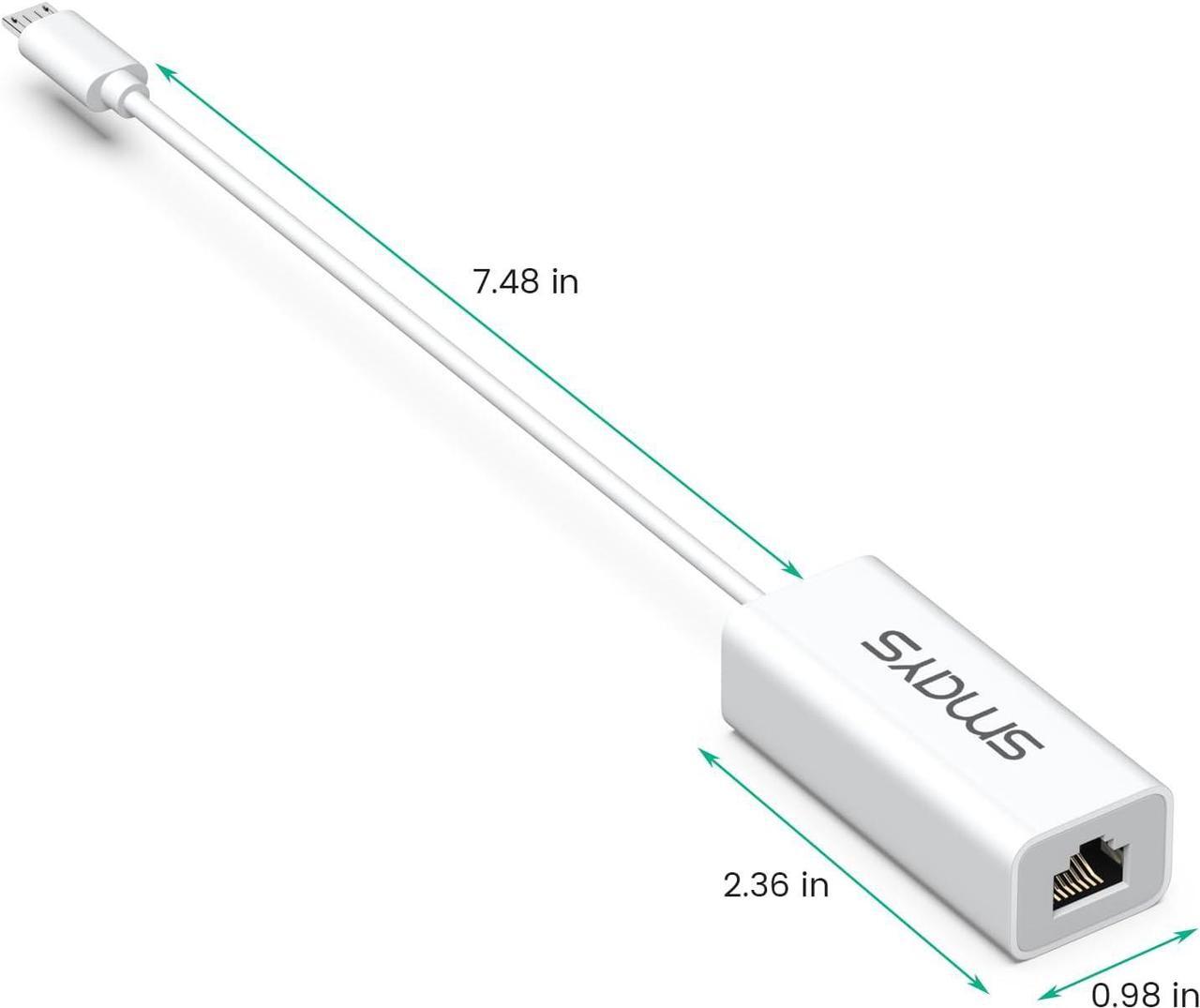 Alt view image 5 of 6 - Micro USB to Ethernet Adapter for Android Tablet Computer, Nexus Player, Dell Venue - Wired LAN Connection