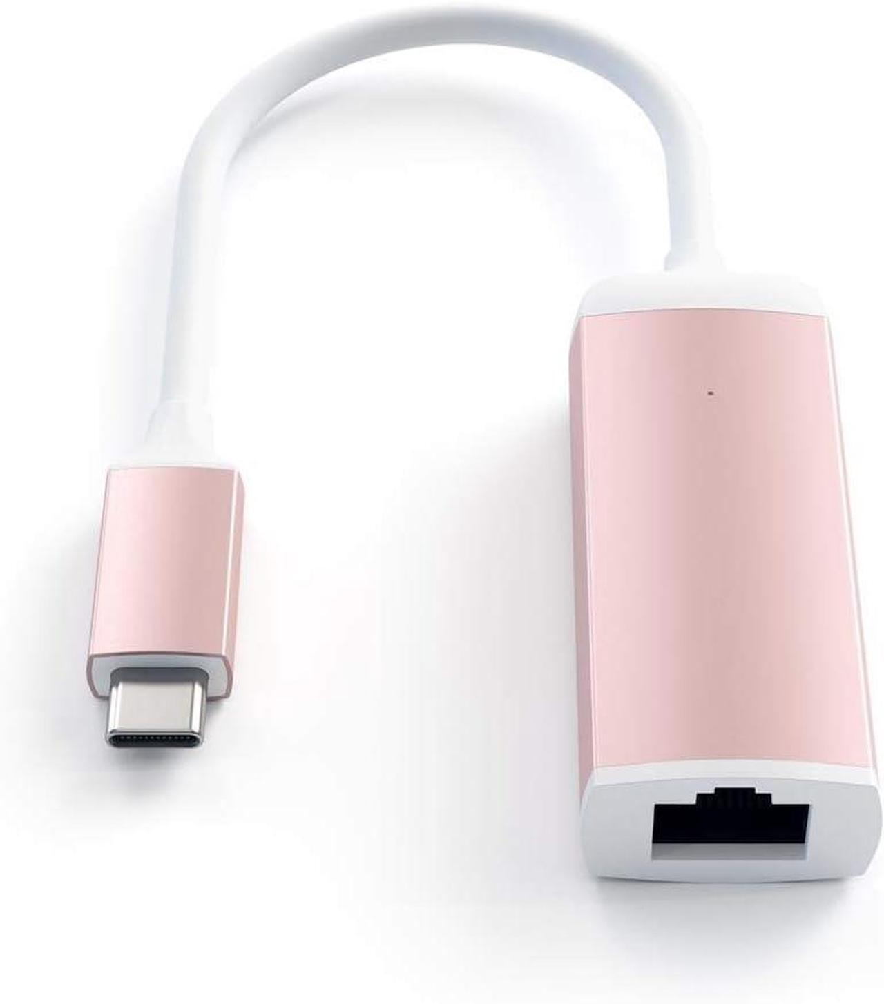 Alt view image 3 of 3 - Satechi USB C to Ethernet Cable, Type-C Gigabit Ethernet Adapter, Aluminum Portable Ethernet-to-USB Converter for MacBook Pro/Air, iPad Pro/Air/Mini, Windows Laptop, Compatible with Switch (Rose Gold)