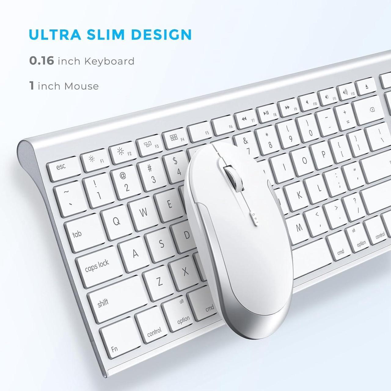 Alt view image 2 of 7 - Bluetooth Keyboard Mouse for Mac, Ultra Slim Wireless Keyboard Mouse Combo for Mac, Multi-Device, Full Size, Rechargeable, for MacBook Pro, MacBook Air, iMac, iPad