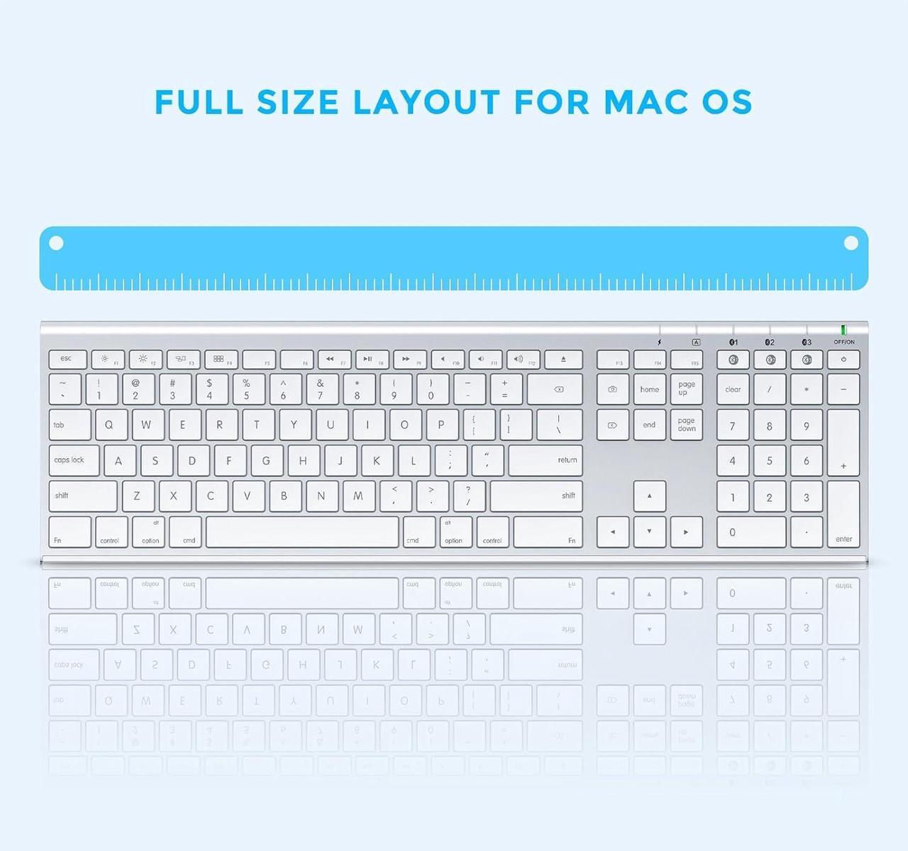 Alt view image 3 of 7 - Bluetooth Keyboard Mouse for Mac, Ultra Slim Wireless Keyboard Mouse Combo for Mac, Multi-Device, Full Size, Rechargeable, for MacBook Pro, MacBook Air, iMac, iPad