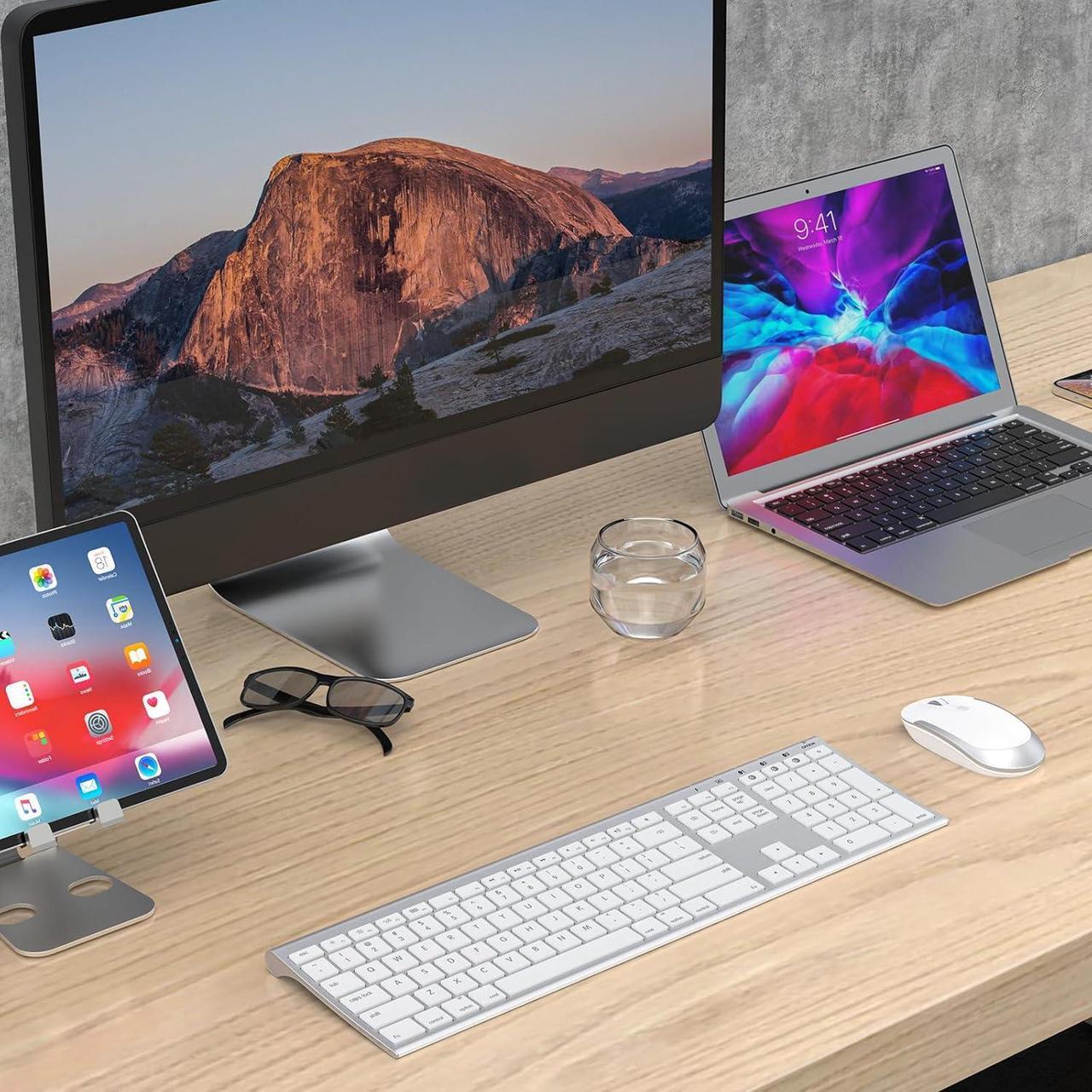 Alt view image 7 of 7 - Bluetooth Keyboard Mouse for Mac, Ultra Slim Wireless Keyboard Mouse Combo for Mac, Multi-Device, Full Size, Rechargeable, for MacBook Pro, MacBook Air, iMac, iPad