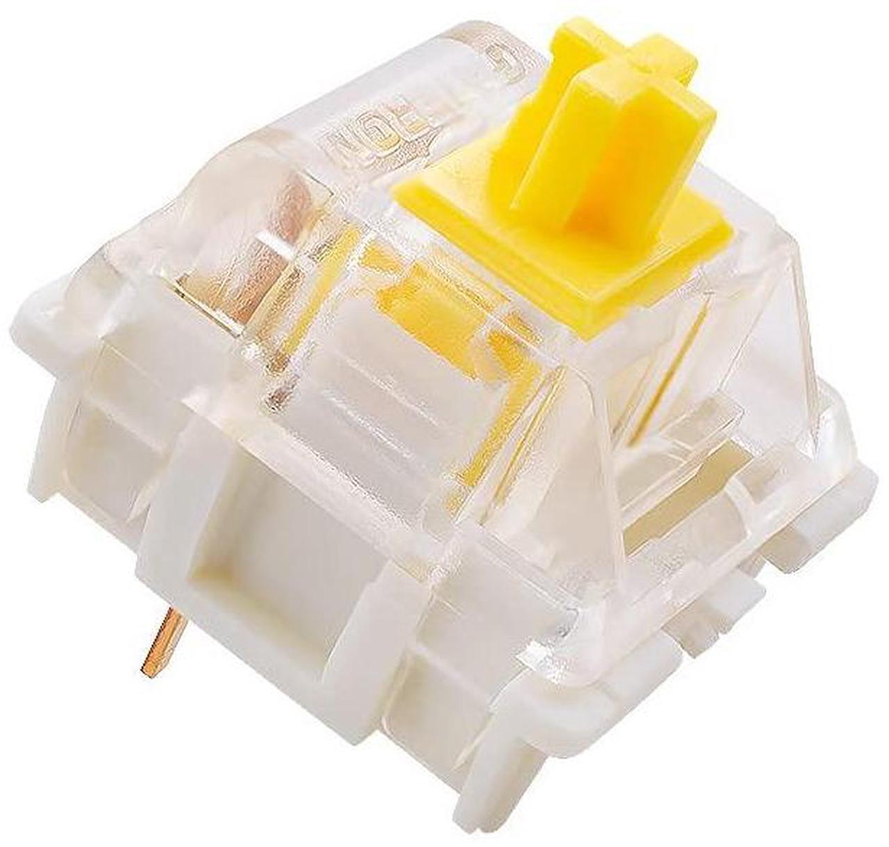 Main image of Gateron KS-9 20 Pack Yellow Switches - 3-Pin, White Bottom-Housing, SMD RGB-Light Compatible Switches for Smooth and Tactile Keystrokes-Cherry MX Compatible
