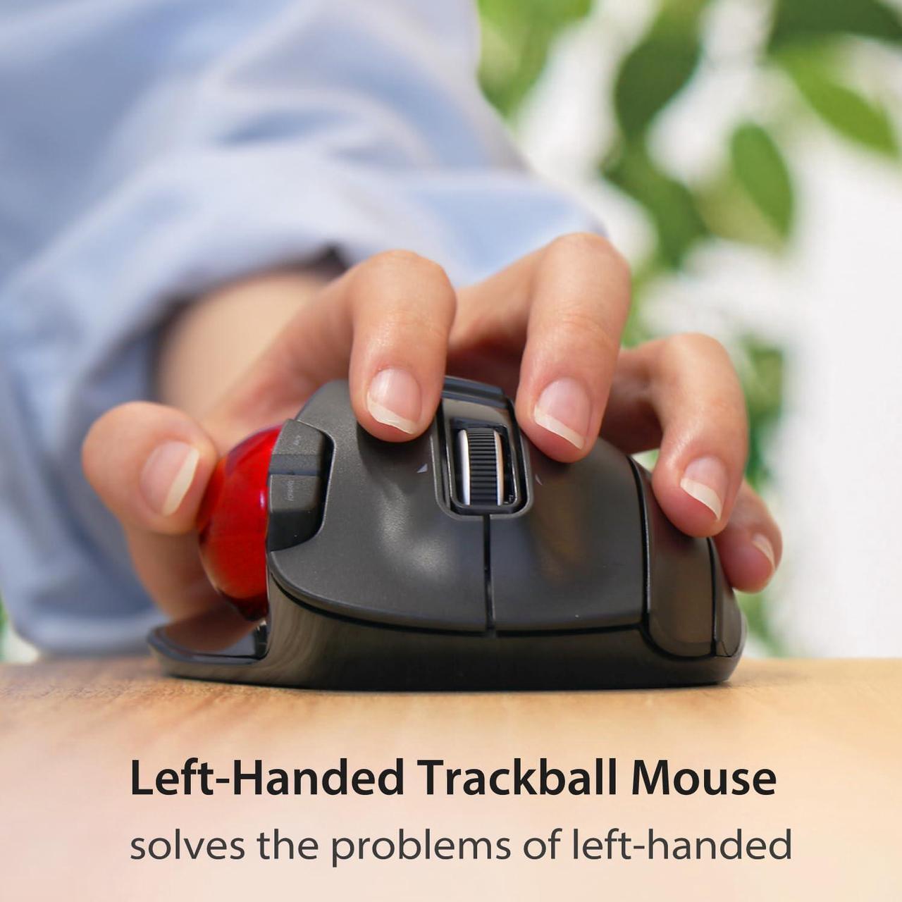 Alt view image 2 of 7 - ELECOM EX-G Left Handed Trackball Mouse, 2.4 GHz USB Wireless, Ergonomic, Thumb Control, Tracking Roller Ball, 6 Programmable Buttons, Tilt Scroll