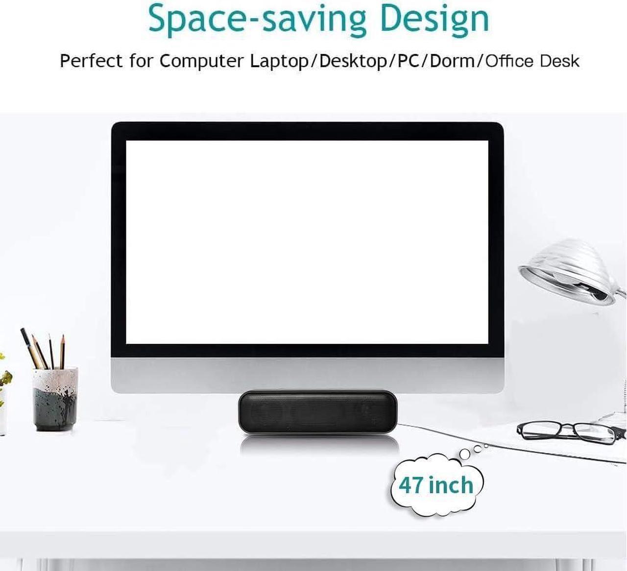 Alt view image 5 of 7 - USB Computer Speaker,USB Powered Mini Soundbar Speaker,Laptop Stereo Speakers with Space Saving Design for Computer Laptop Desktop PC Dorm Offce Desk Restaurant