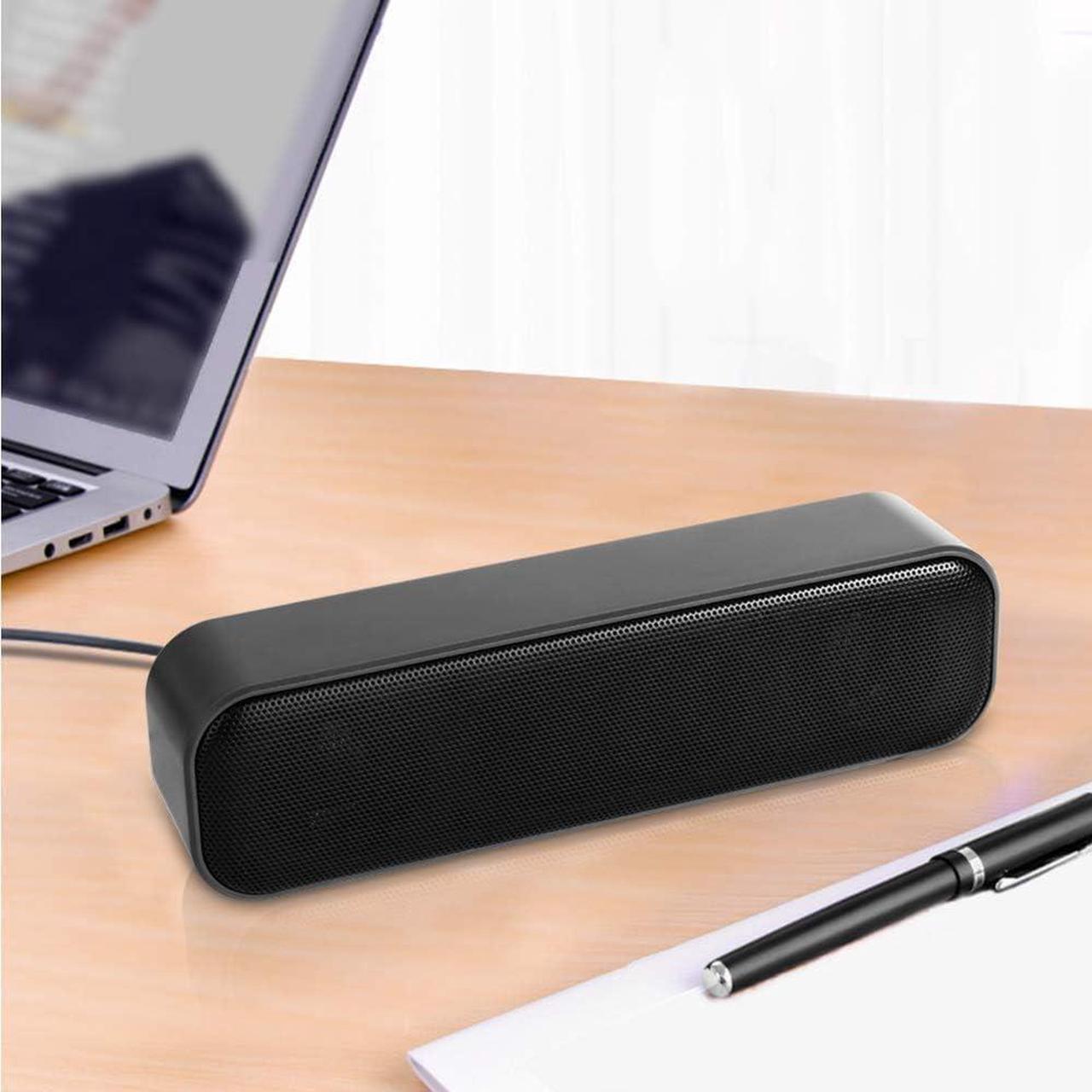 Alt view image 7 of 7 - USB Computer Speaker,USB Powered Mini Soundbar Speaker,Laptop Stereo Speakers with Space Saving Design for Computer Laptop Desktop PC Dorm Offce Desk Restaurant
