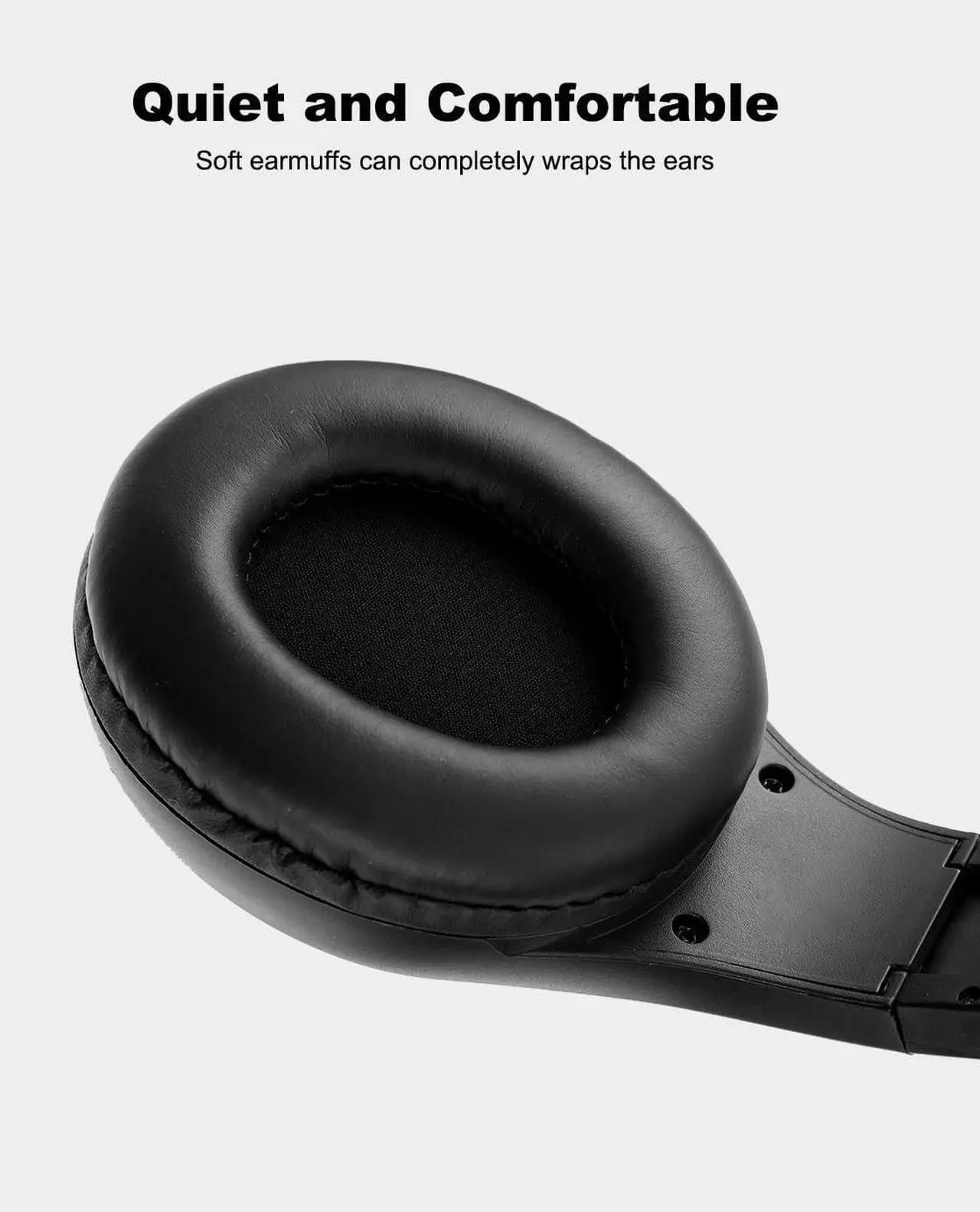 Alt view image 6 of 7 - Portable Personal FM Radio Headphones with Best Reception, Walkman Wireless Headset FM Radio Ear Muffs for Walking, Jogging Powered by 2 AA Batteries(Not Included) -Black