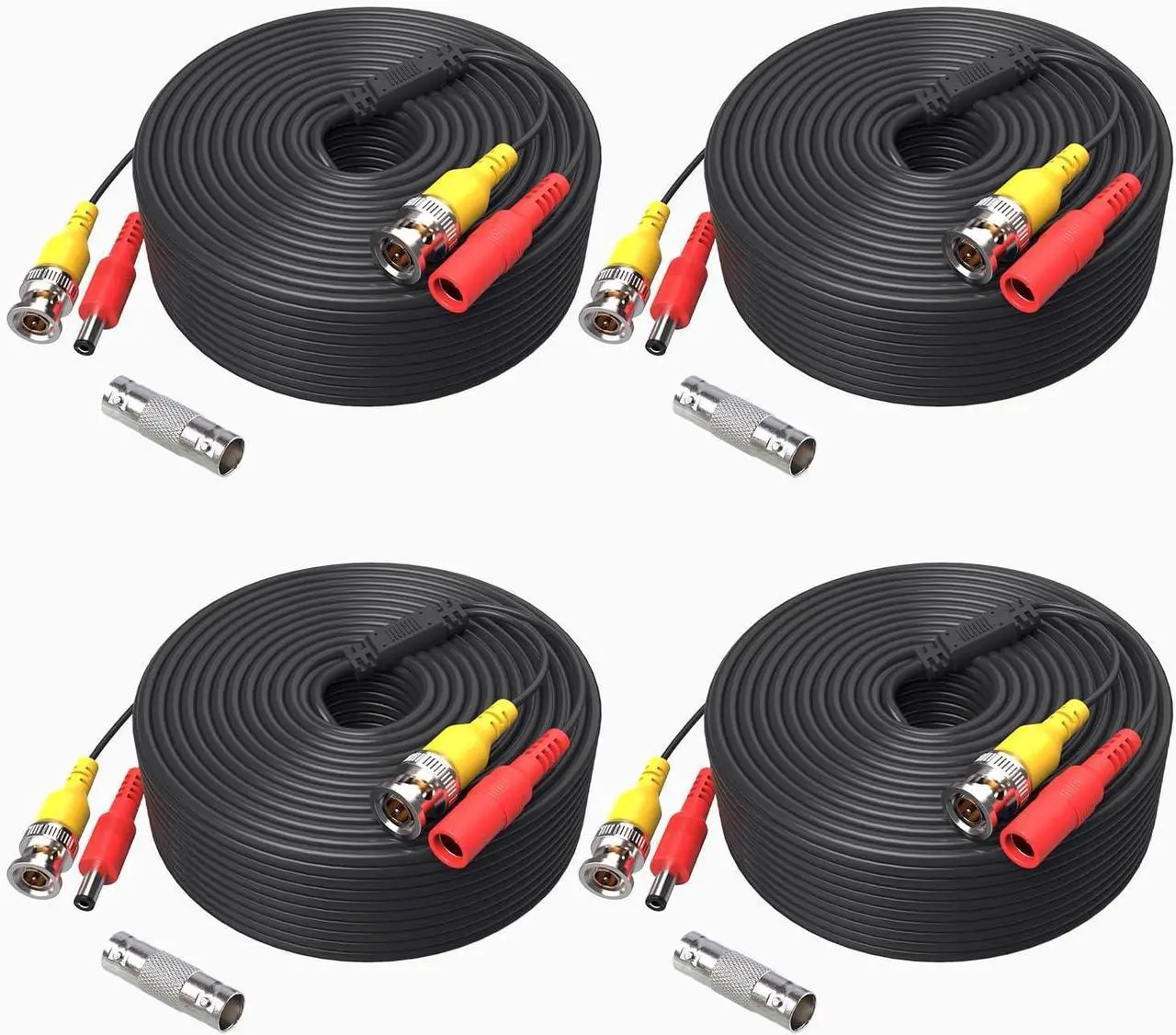 Main image of ANNKE (4) 150 Feet Video Power Cable for Security Camera System, All-in-One BNC Extension Surveillance Camera Cable for CCTV Security DVR System Installation, Free 4 x BNC Connectors Included
