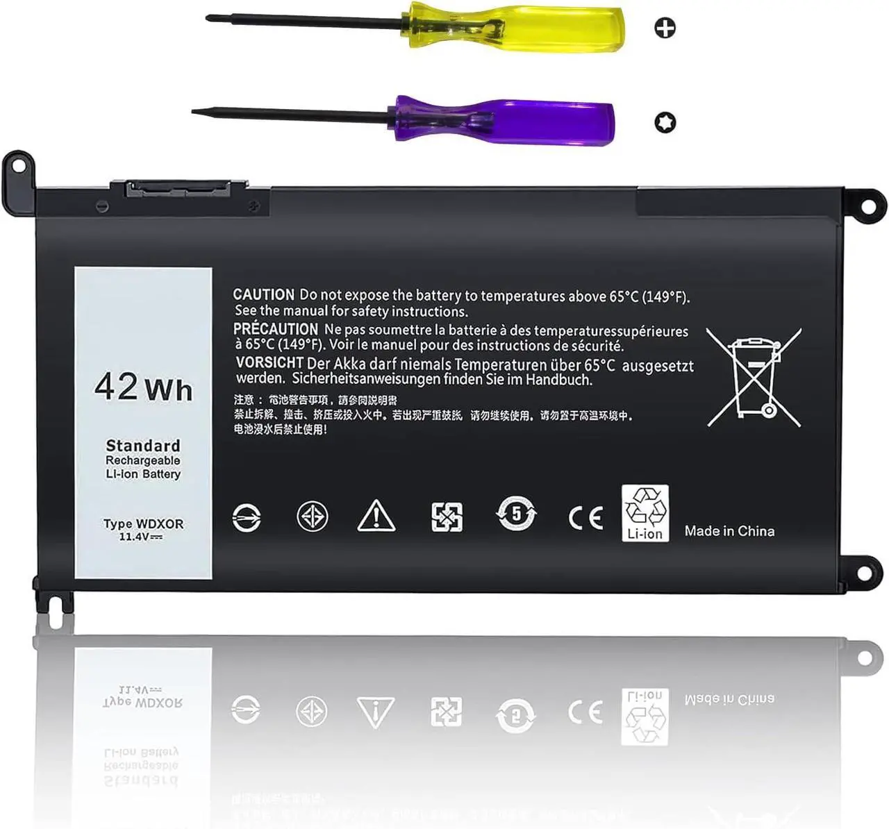 Main image of New Replacement WDX0R Laptop Battery for Dell Inspiron 15 5000 5567 5570 5565 5568 5578 7000 7560 7570 7573 7569 7579 13 5368 5378 7378 17 5765 5767 5770 Series Notebook Battery Fits 3CRH3 T2JX4 FC92N