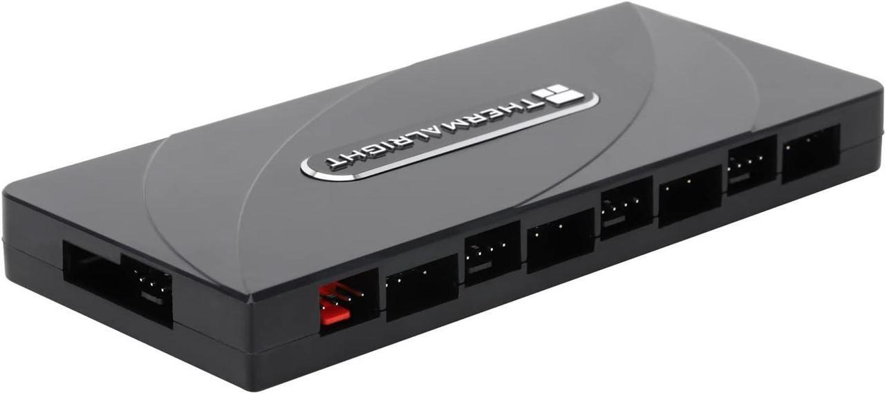 Alt view image 5 of 7 - Thermalright ARGB Fan HUB Controller Support 8 Groups of Fans, 8-Port 4 Pin PC Fan Controller, 5V-3Pin ARGB Fan Hub, Strong Paste+Magnetic Suction (12V 4-pin RGB is not Supported)