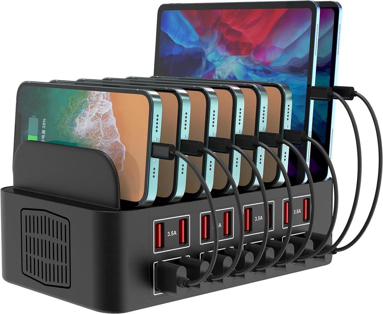 Main image of Charging Station for Multiple Devices,Cinlinso 150W/35A 16 Port USB Charging Station,Multi Device Fast Charger Organizer Compatible with iPad,Tablet,Kindle Cell Phone and Other Electronic