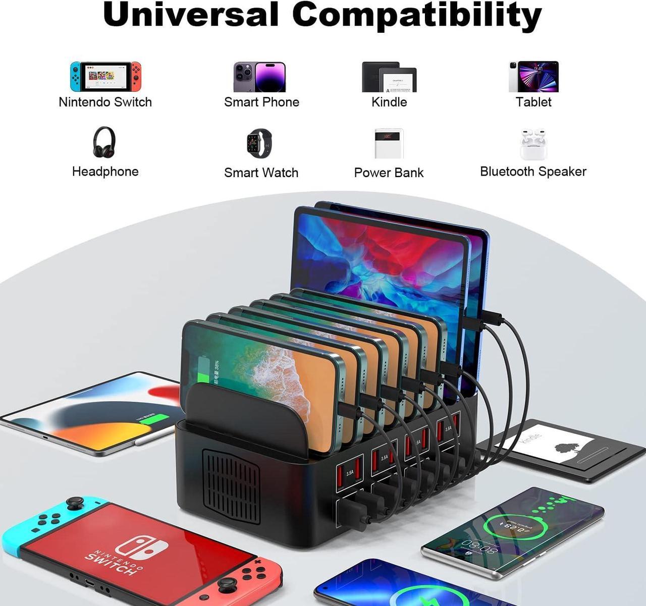 Alt view image 3 of 7 - Charging Station for Multiple Devices,Cinlinso 150W/35A 16 Port USB Charging Station,Multi Device Fast Charger Organizer Compatible with iPad,Tablet,Kindle Cell Phone and Other Electronic