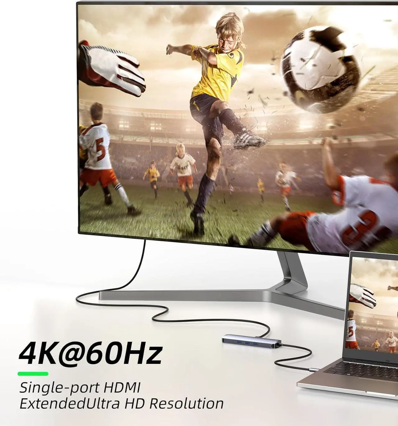 Alt view image 4 of 7 - USB C Hub Docking Station Dual Monitor, USB C to 2 HDMI 4K 60Hz with Ethernet, 100W Charing and USB3.0, USB-C Hub Compatible for HP MacBook Pro Air, 2 HDMI Adapter Type C Laptop Docking Station