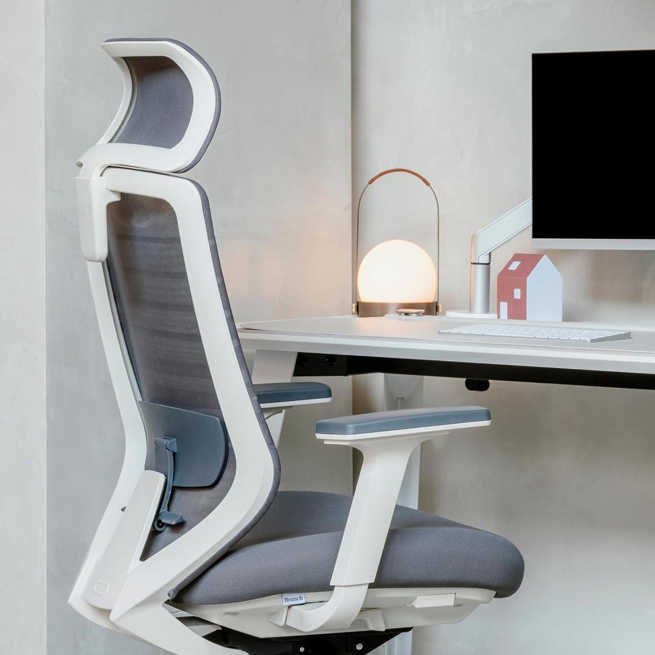 Alt view image 2 of 6 - Branch Adjustable Ergonomic Headrest Attachment - Only Compatible Ergonomic Chair - Experience Optimal Comfort and Support - All Black