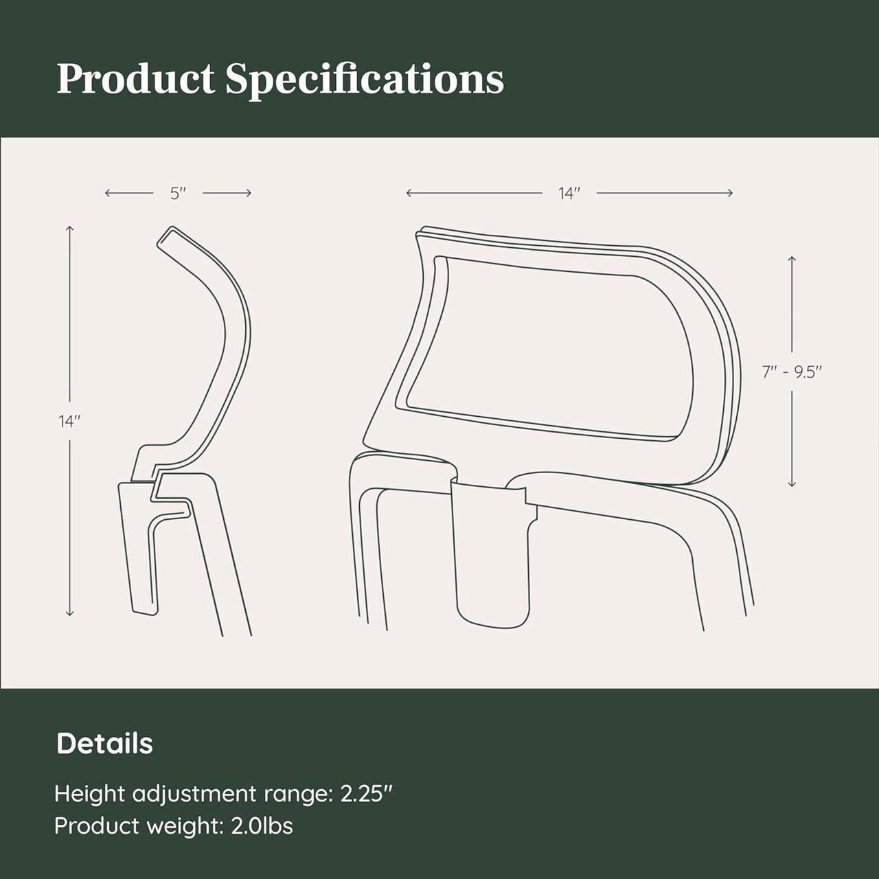 Alt view image 3 of 6 - Branch Adjustable Ergonomic Headrest Attachment - Only Compatible Ergonomic Chair - Experience Optimal Comfort and Support - All Black