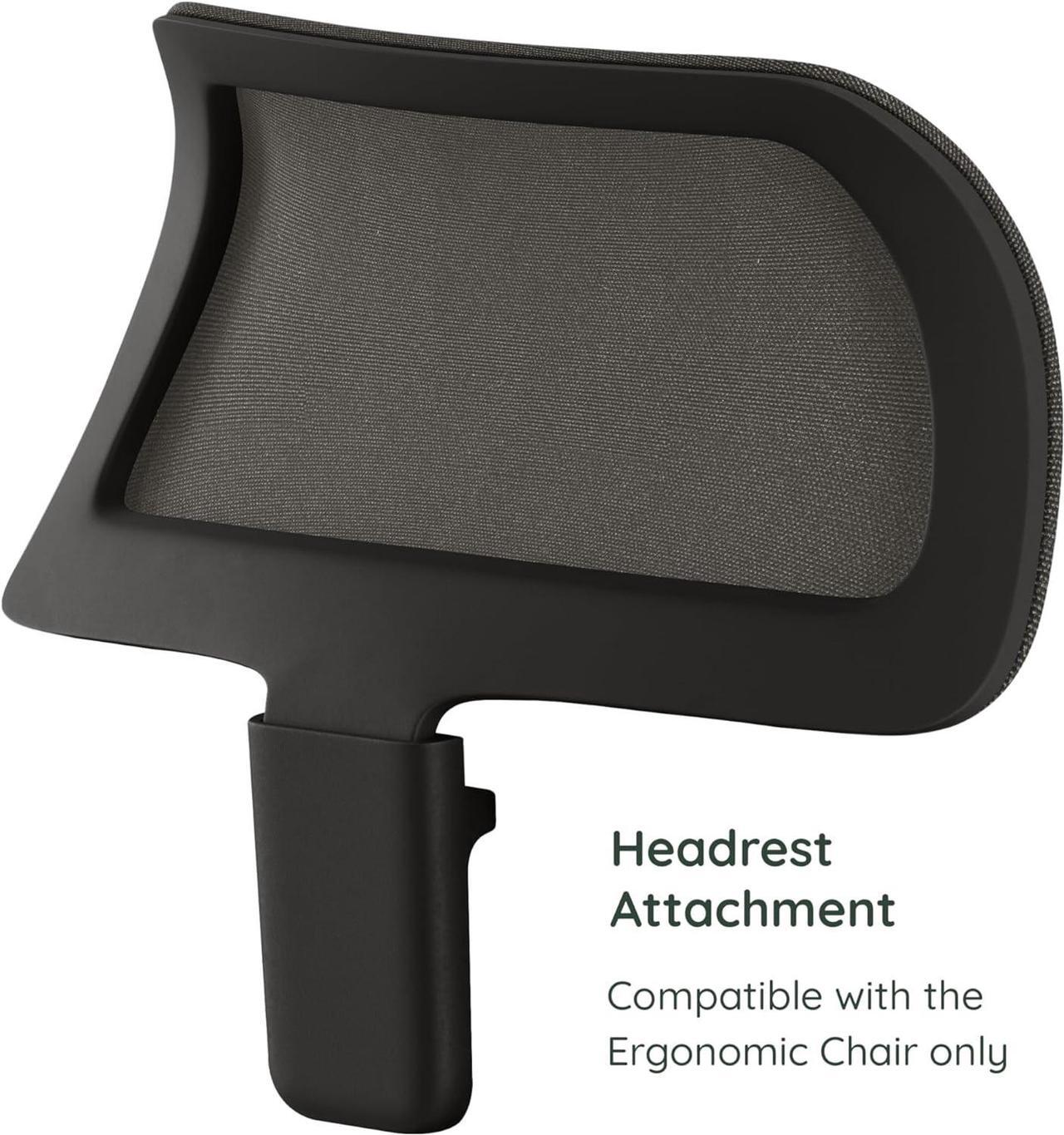Alt view image 4 of 6 - Branch Adjustable Ergonomic Headrest Attachment - Only Compatible Ergonomic Chair - Experience Optimal Comfort and Support - All Black