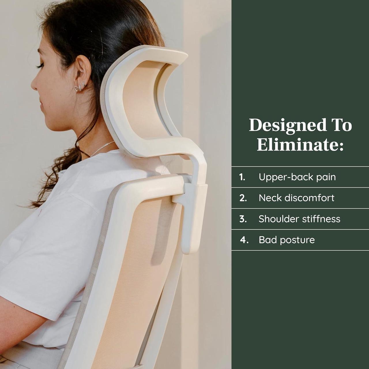 Alt view image 6 of 6 - Branch Adjustable Ergonomic Headrest Attachment - Only Compatible Ergonomic Chair - Experience Optimal Comfort and Support - All Black