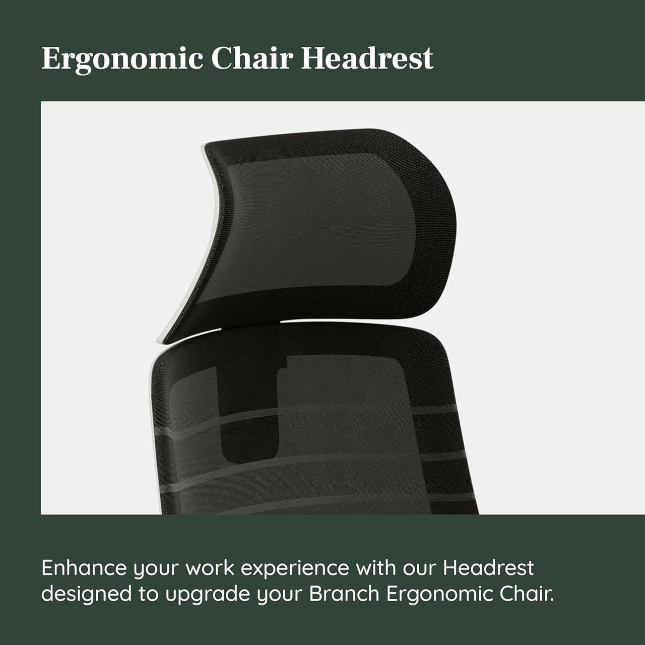 Alt view image 5 of 6 - Branch Adjustable Ergonomic Headrest Attachment - Only Compatible Ergonomic Chair - Experience Optimal Comfort and Support - All Black