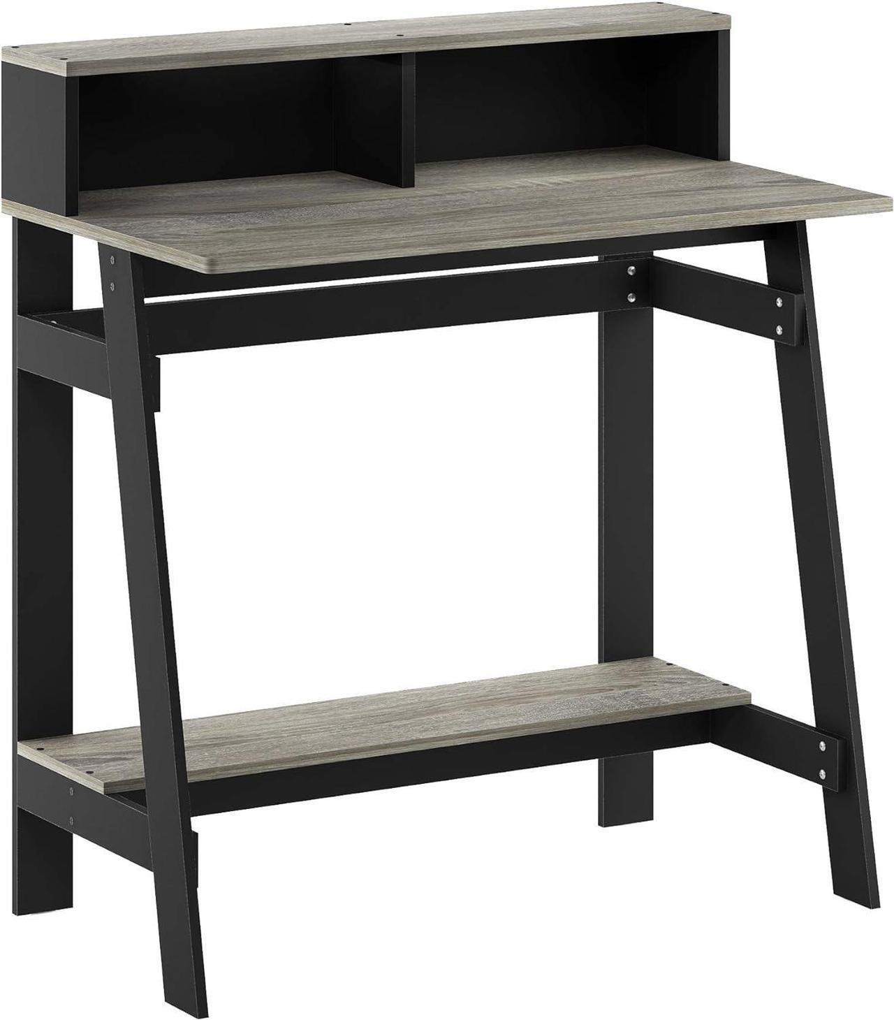Main image of Furinno Simplistic A Frame Computer Desk, Black/French Oak Grey