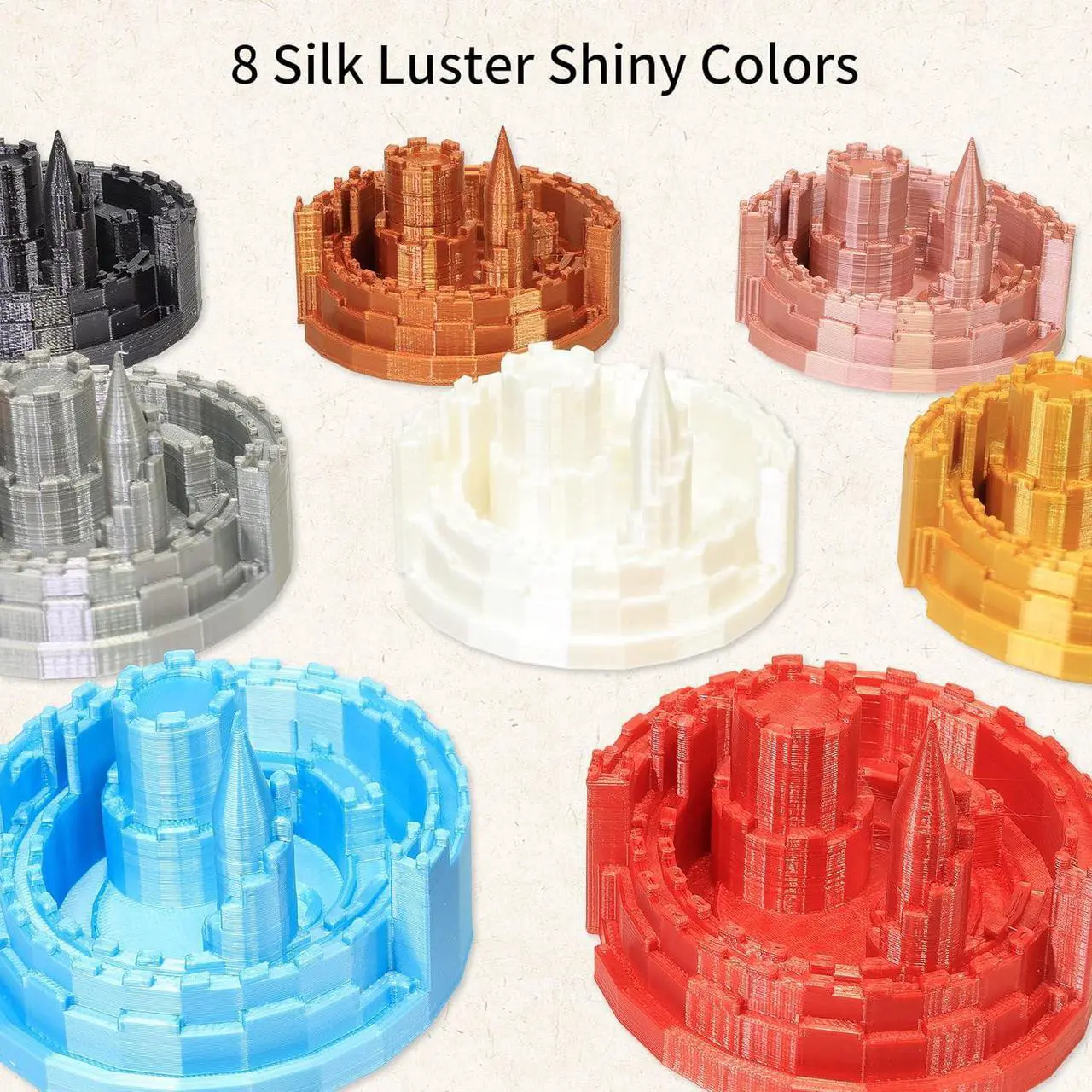 Alt view image 5 of 6 - 3D Printing Filament 1.75mm Silk Metallic Silver PLA 3D Printer Filament, 1KG 2.2LBS 3D Printing Material Silk PLA, High Diameter Tolerance, Widely Fit For 3D Printer/3D Pen, 1KG Silk Silver PLA